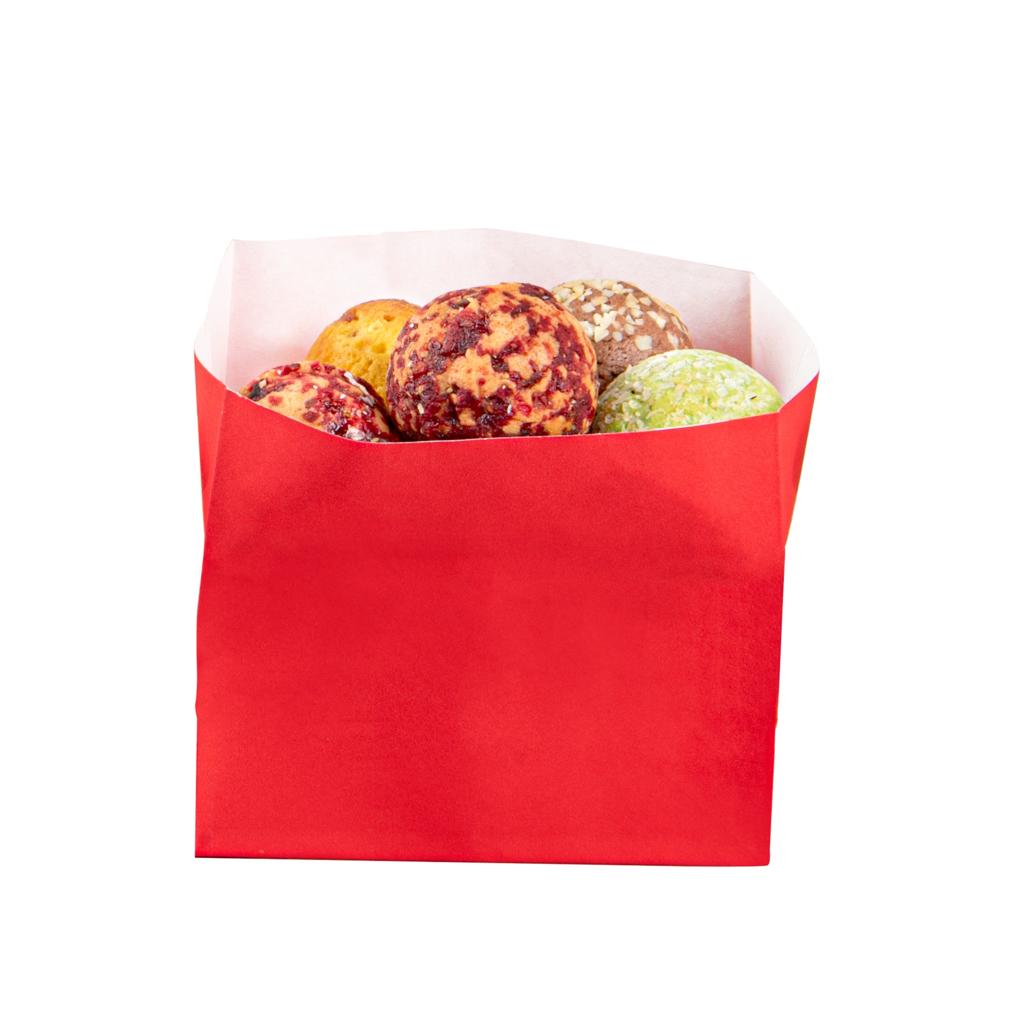 Red Paper Snack Bags Large 4.25x2.5x3.75 Inches - 100 Count Bulk Pack for Parties, Picnics & School Lunches | Food Safe Disposable Containers