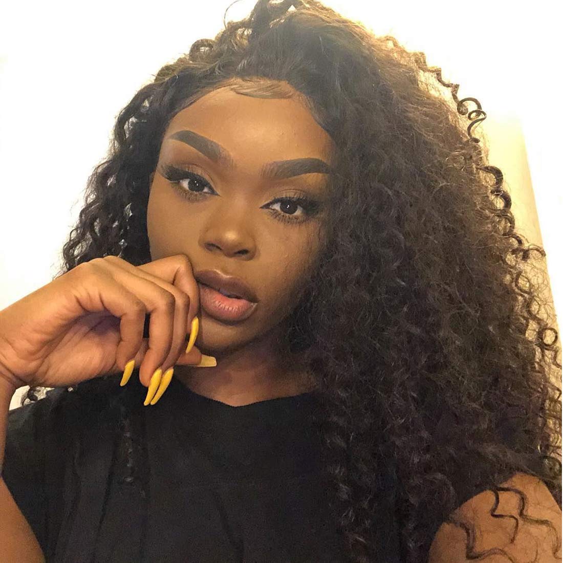 Klaiyi 10A Brazilian Virgin Hair Weave - Deep Curly Human Hair Extensions (3 Bundles) - Unprocessed Natural Color 20/22/24 Inch - 95-100g per Bundle for Stunning Volume & Length | Perfect for Daily Wear, Parties & Special Occasions