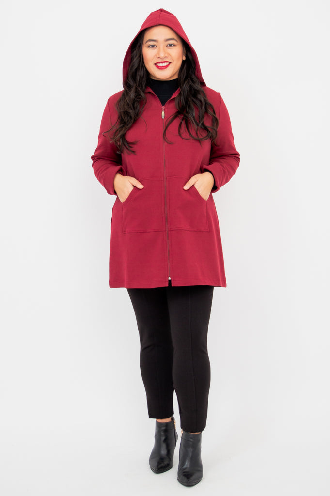 Premium Burgundy Cotton Cortes Jacket for Men & Women - Stylish & Comfortable Outerwear for Fall, Winter & Outdoor Adventures
