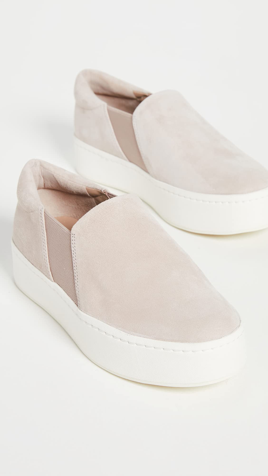 Vince Women's Warren Platform Slip-On Fashion Sneakers - Pearl White Size 9.5 M US - Comfortable Casual Shoes for Walking, Work & Everyday Wear