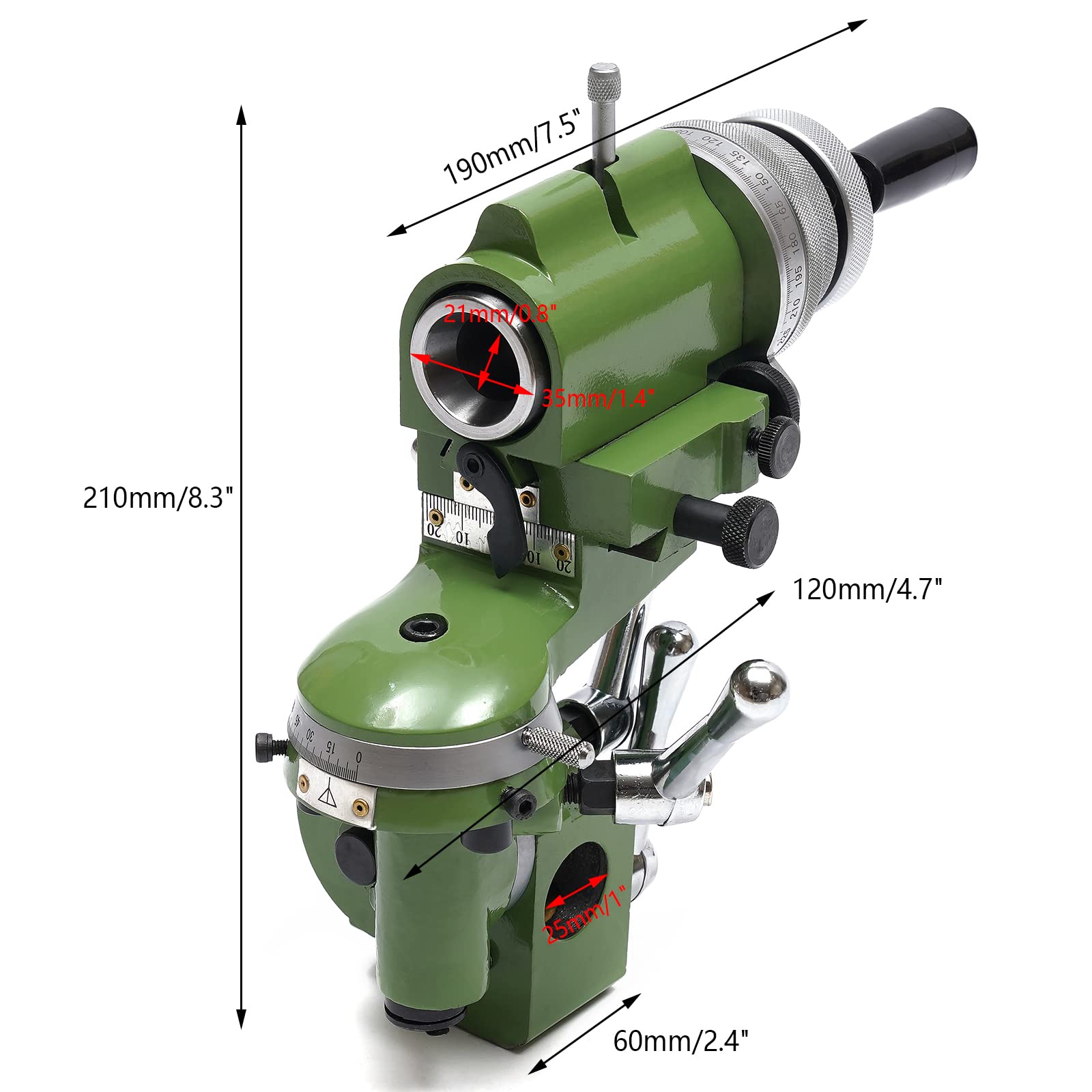 U2 Model Universal Grinding Machine Tool Holder Assembly - 25mm Green Multifunctional Lathe & Milling Cutter Sharpener for CNC, Metalworking & DIY Projects | Perfect for Workshop, Garage & Home Use