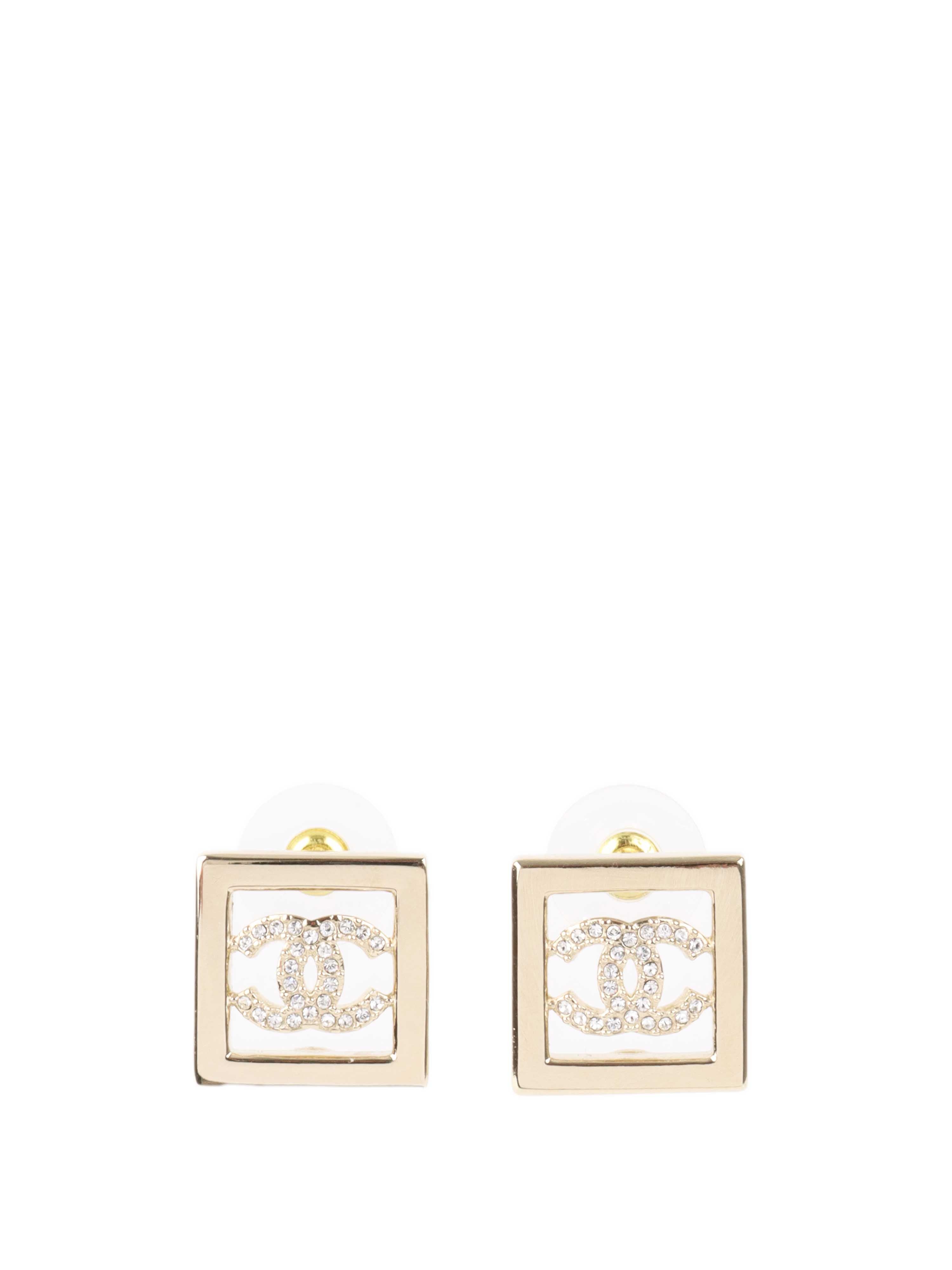 Chanel Gold Square Earrings for Women - Luxury Fashion Jewelry Gift for Birthday, Anniversary & Special Occasions | Elegant Everyday Wear & Party Accessories