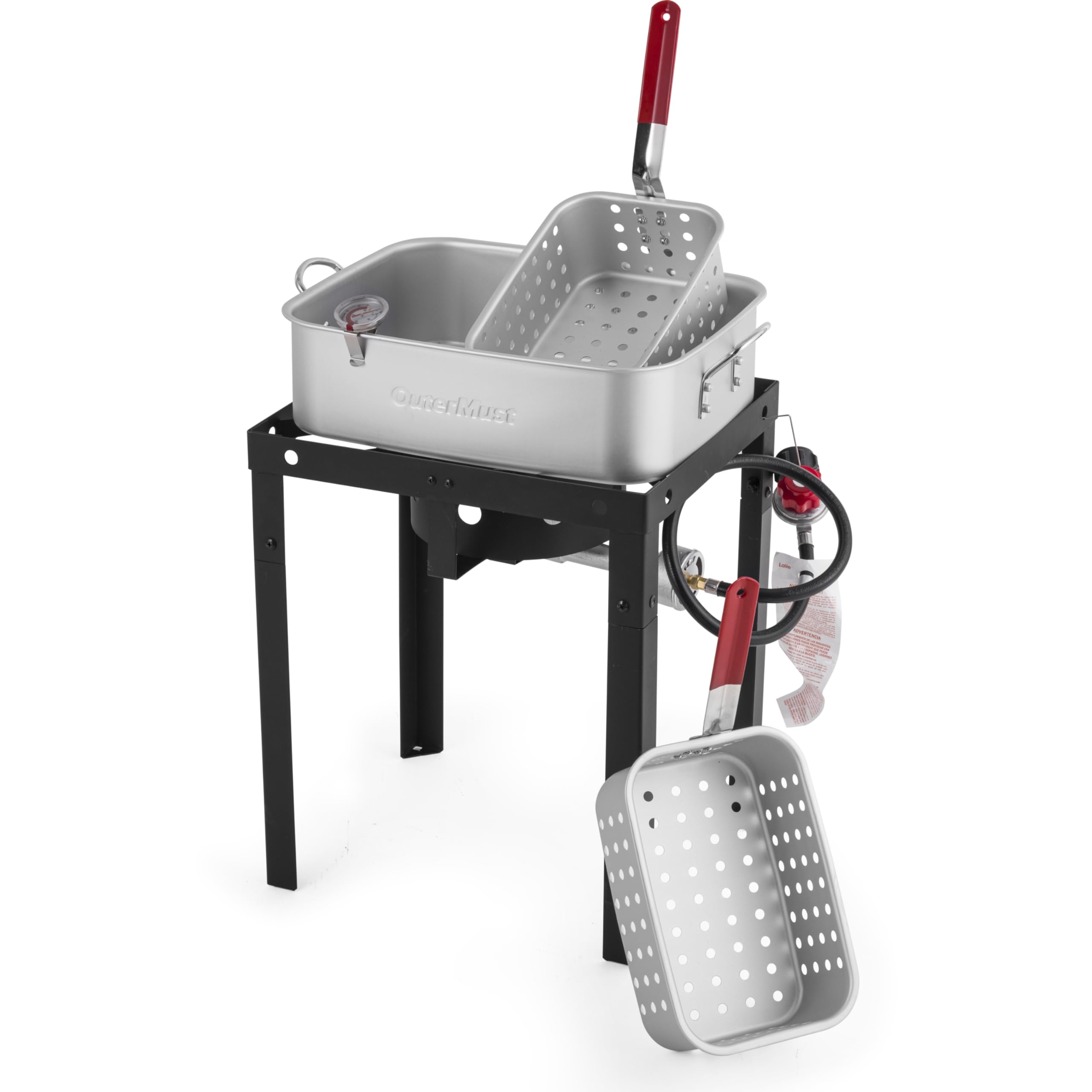 58,000 BTU Outdoor Fryer with Basket - 18 Quart Commercial Deep Fryer for Fish, Chicken Wings, French Fries - Perfect for Backyard BBQs, Camping & Outdoor Cooking