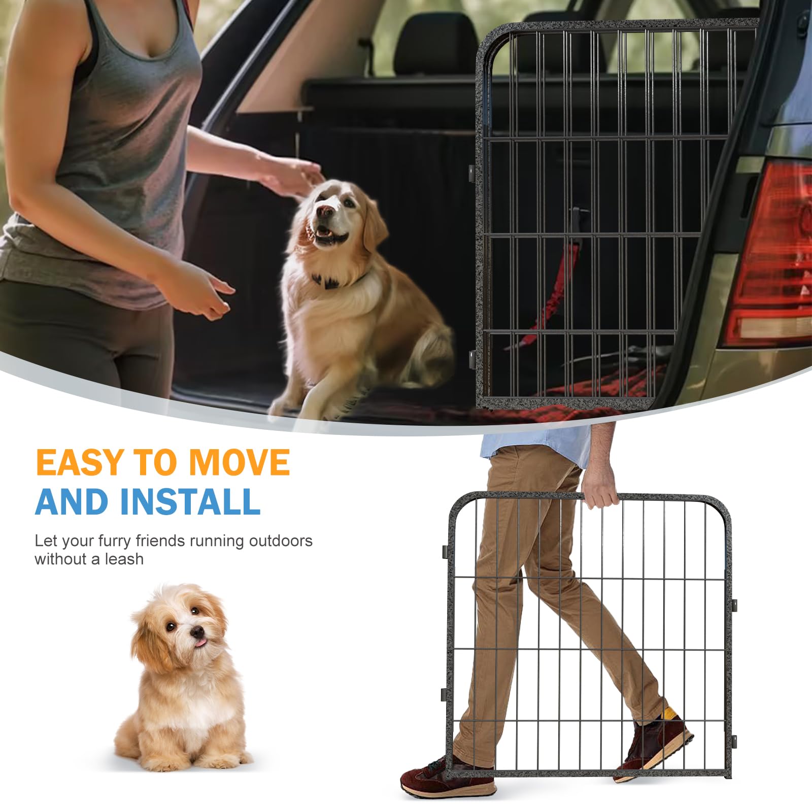 Heavy Duty 8-Panel Dog Playpen with Door - 32