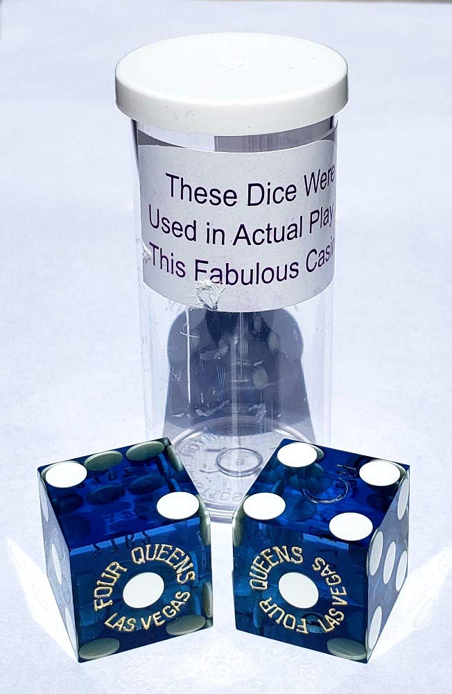 19mm Professional Craps Dice Pair with Matching Serial Numbers - Authentic Las Vegas Casino Quality (Blue Polished) - Perfect for Casino Games, Home Practice, and Tabletop Gaming
