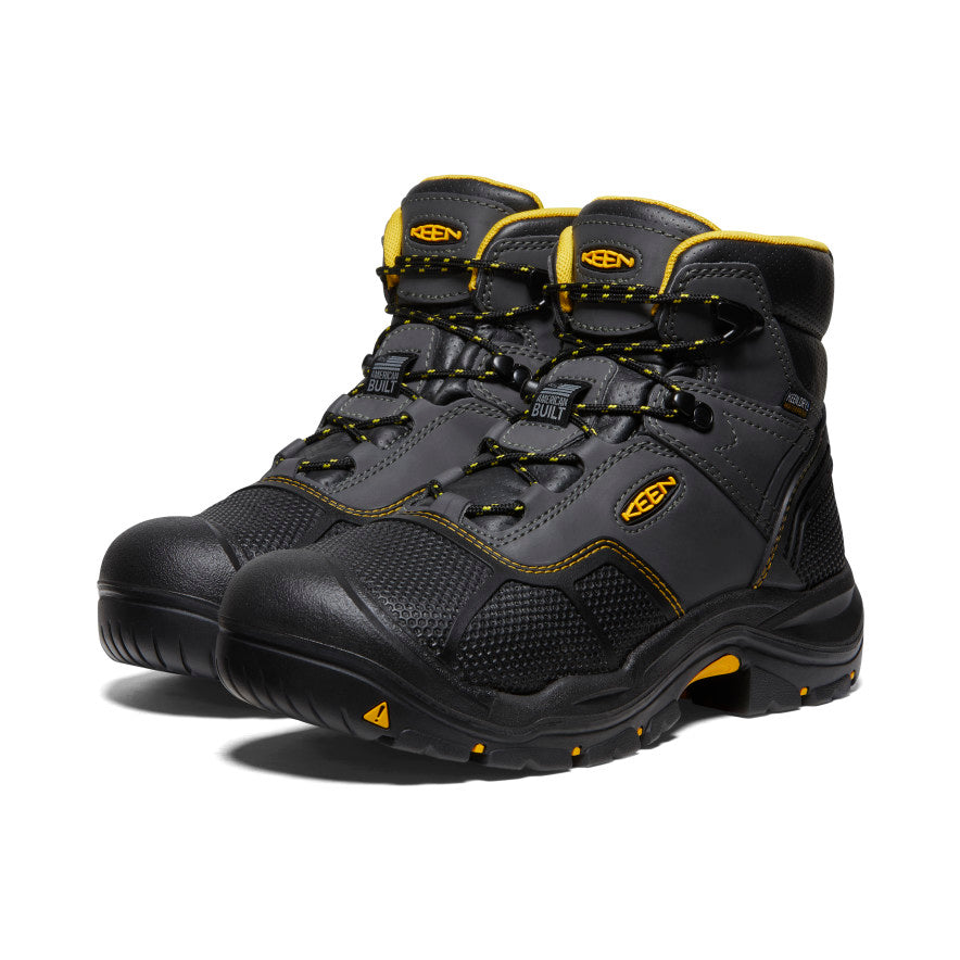 Men's Logandale Waterproof Steel Toe Work Boots - Raven Black | Durable Safety Footwear for Construction, Hiking & Outdoor Work