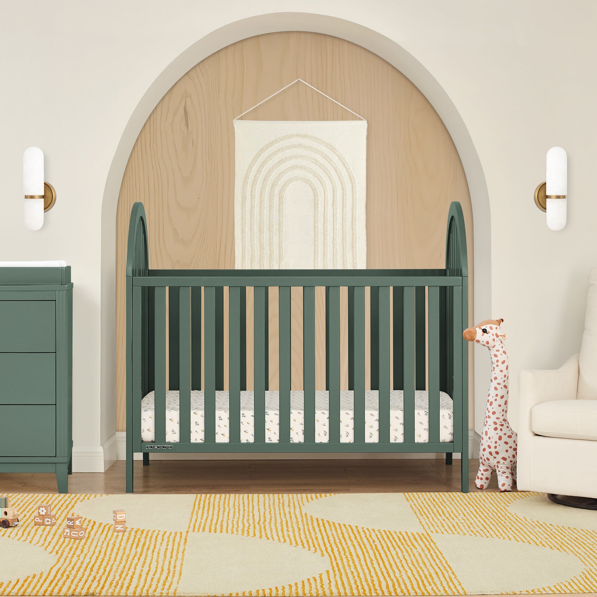 Milano 4-in-1 Convertible Baby Crib - Toddler Bed, Daybed & Full-Size Bed - Nursery Furniture for Boys & Girls - Perfect for Newborn to Teen Years