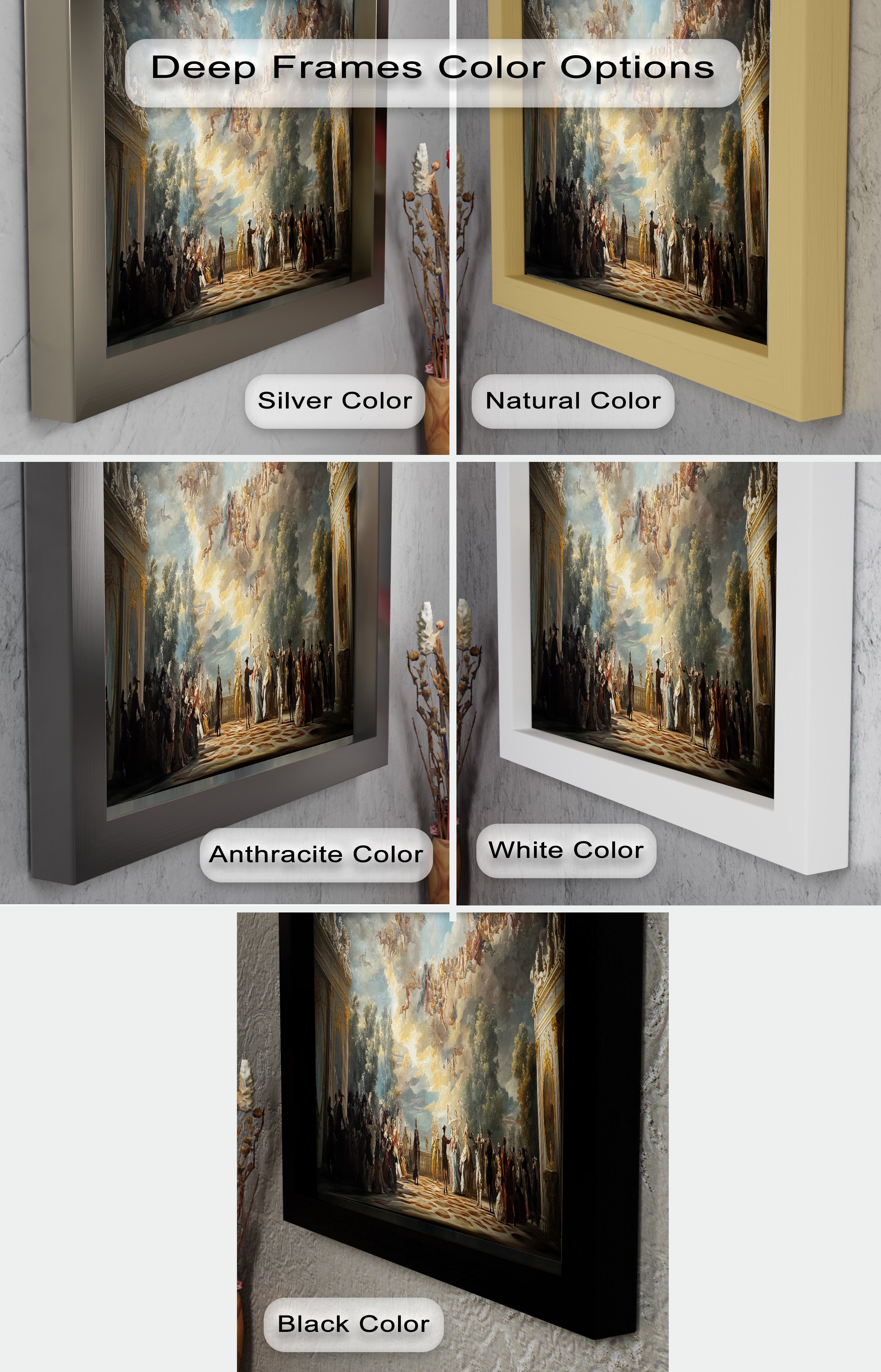 Baroque Heaven - Grand Ballroom Oil Painting | Classic Artwork for Home Decor, Office & Gallery | Perfect for Living Room, Dining Area & Wall Display