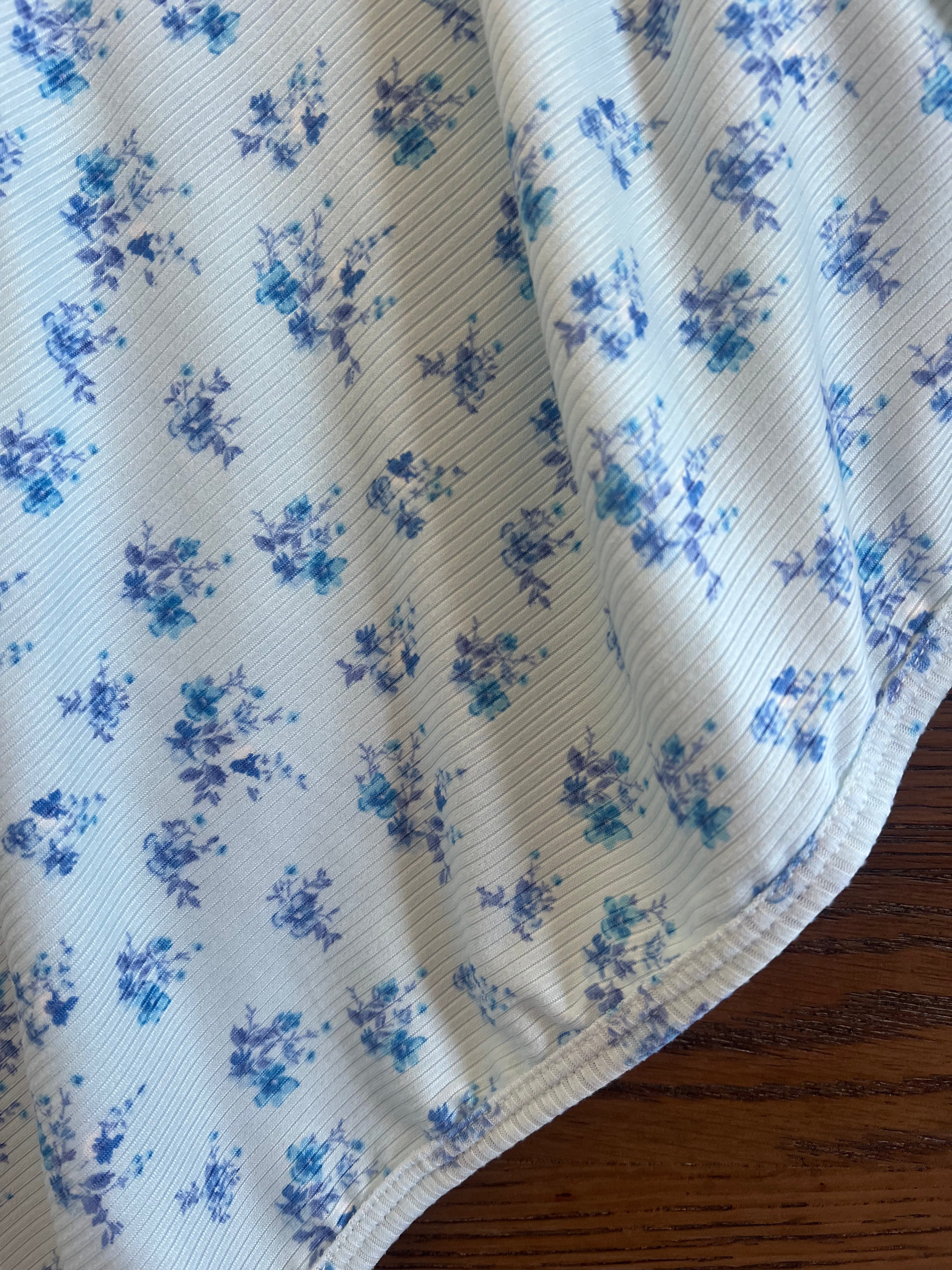 Blue Lavender Floral Print Fabric - Elegant Home Decor for Bedding, Curtains & DIY Crafts
