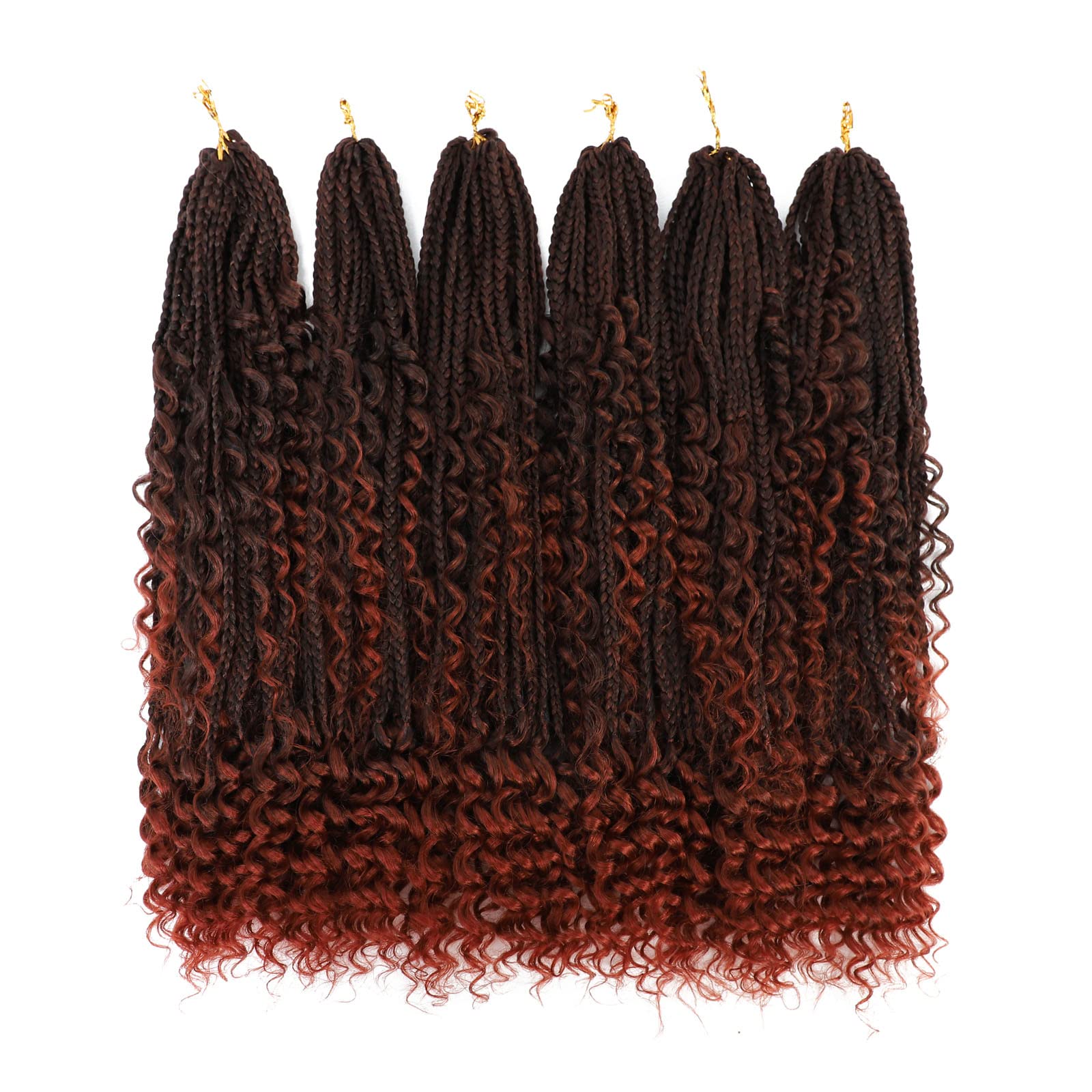 144 Strands 22 Inch Crochet Box Braids with Curly Ends - Synthetic Boho Goddess Box Braid Hair Extensions (T350) for Protective Styles, Natural Look & Everyday Wear