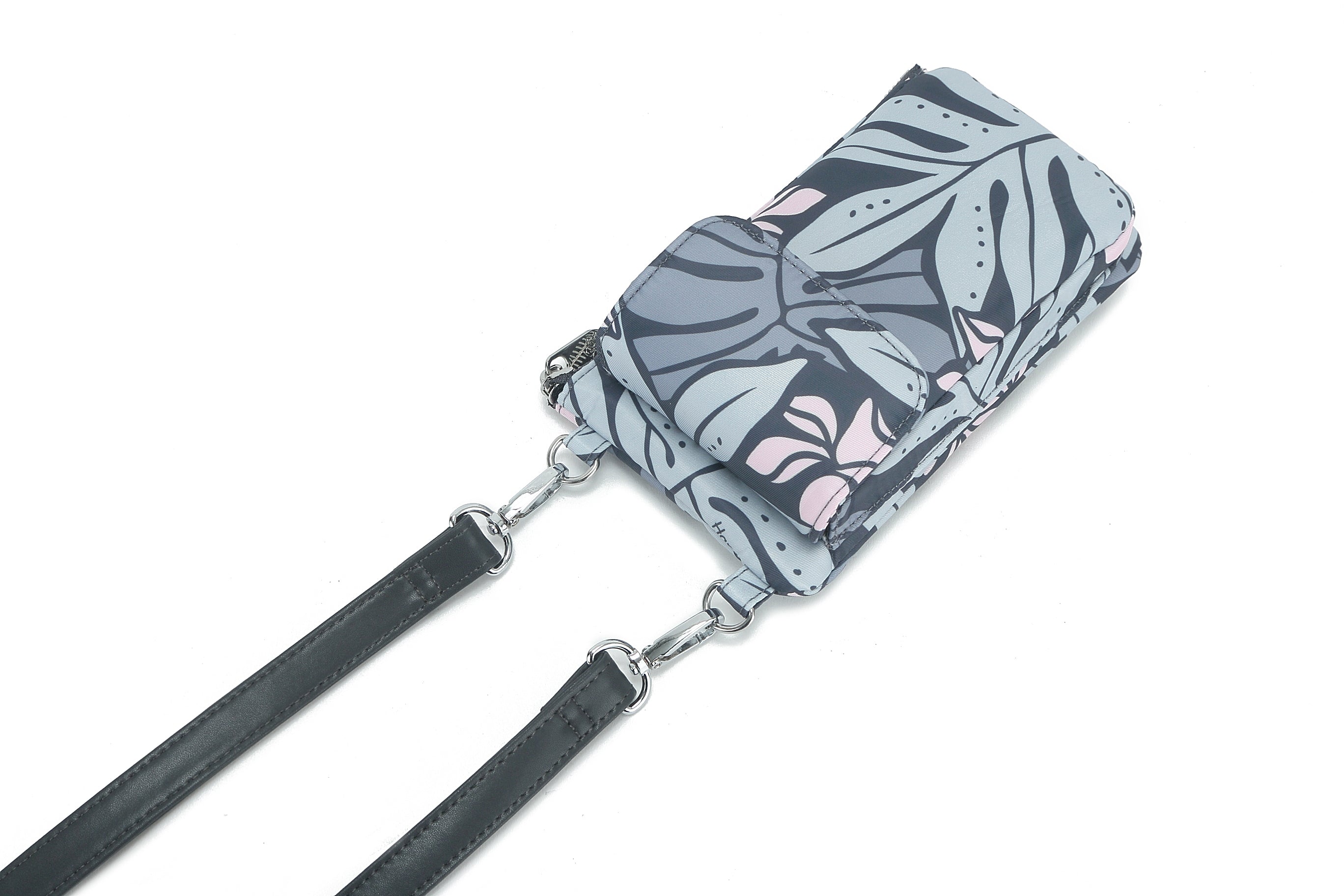 Anna Ke'olu Laua'e Grey Crossbody Phone Wallet - Stylish & Secure RFID Blocking Purse for Women - Perfect for Travel, Shopping & Everyday Use