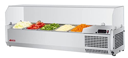 Turbo Air CTST-1200G-N Commercial Sandwich & Salad Prep Table - 1200G Series, 3.0 cu.ft Capacity - Perfect for Delis, Cafes & Restaurant Food Preparation
