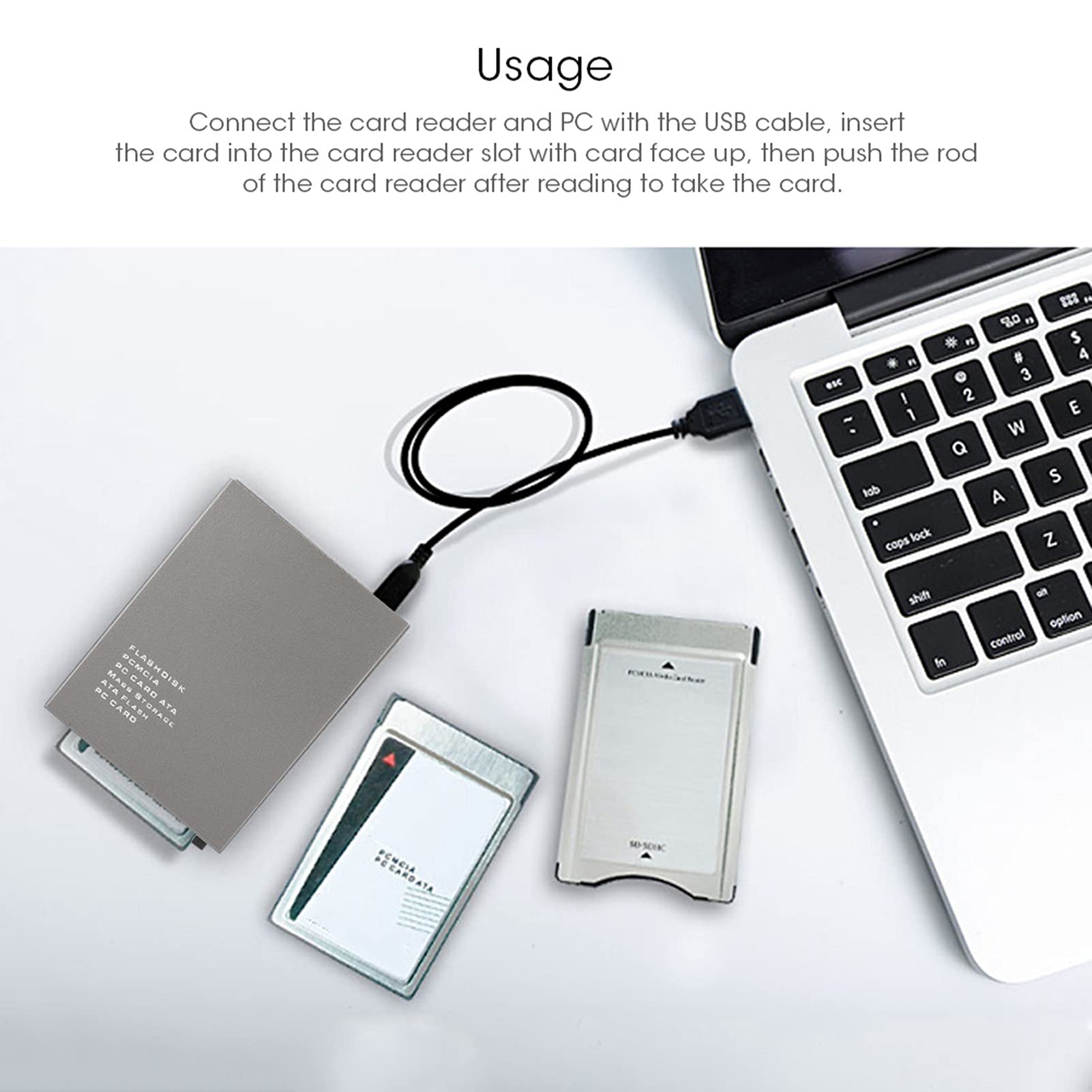 USB 2.0 Card Reader - SD/ATA Flash Memory Card Adapter for PC & Laptop | Fast Data Transfer for Photos, Videos & Files