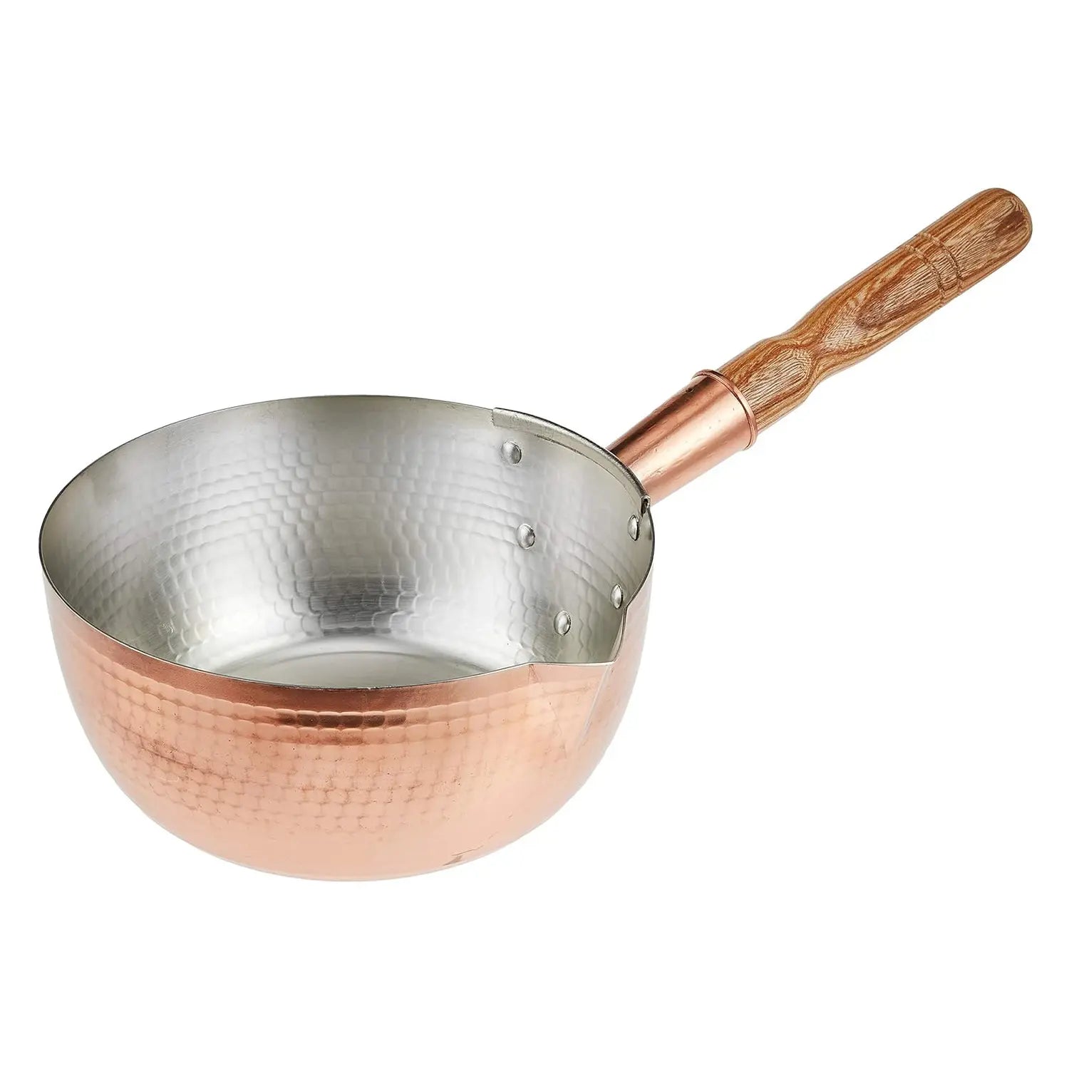 Marushin Douki Copper Tin Plated Yukihira Saucepan - Premium Japanese Copper Cookware for Professional Chefs & Home Cooking - Perfect for Simmering, Sauces & Delicate Dishes