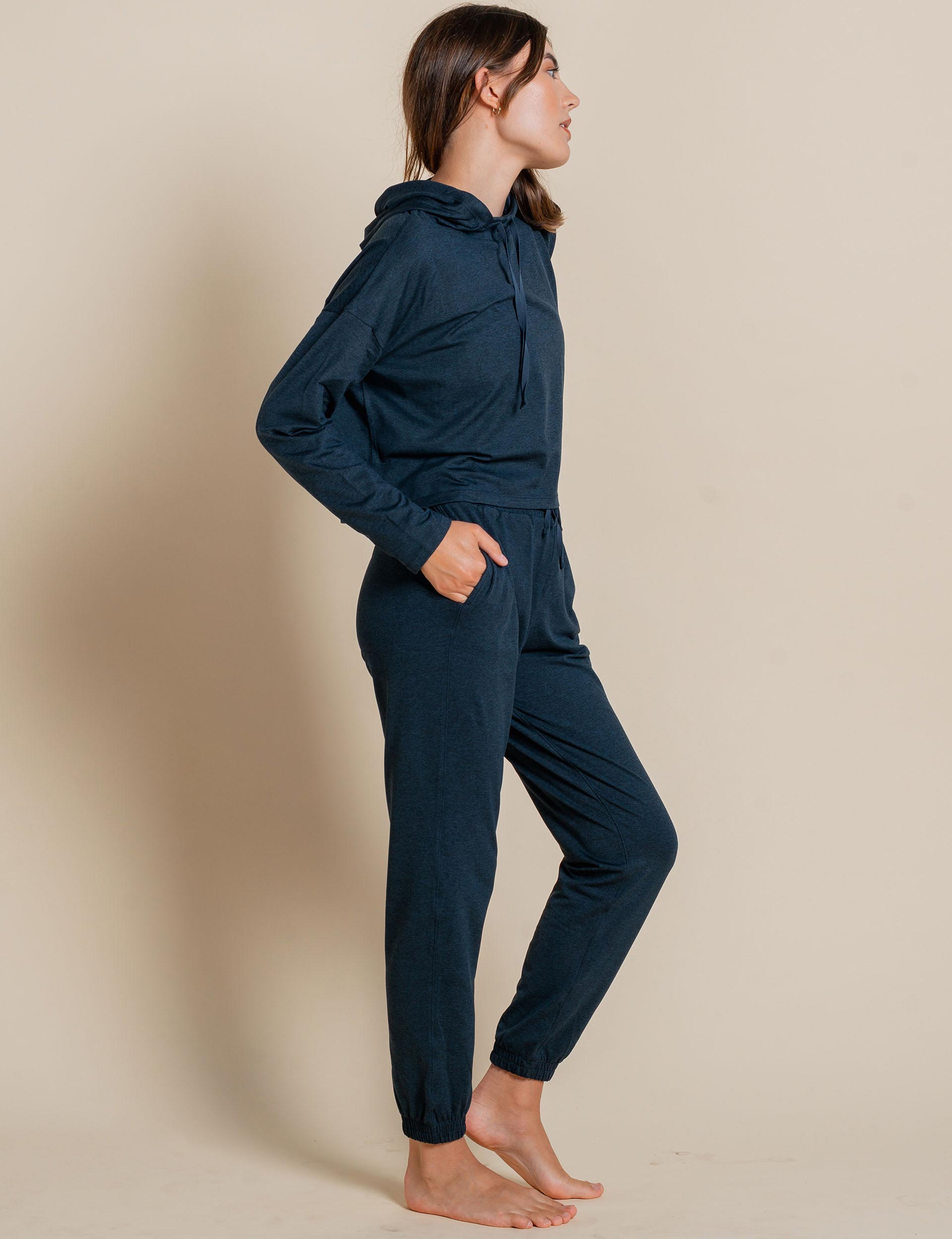 ReSet Jogger Pants for Women - Midnight Black Athletic Lounge Pants - Perfect for Yoga, Running, Gym Workouts & Casual Wear