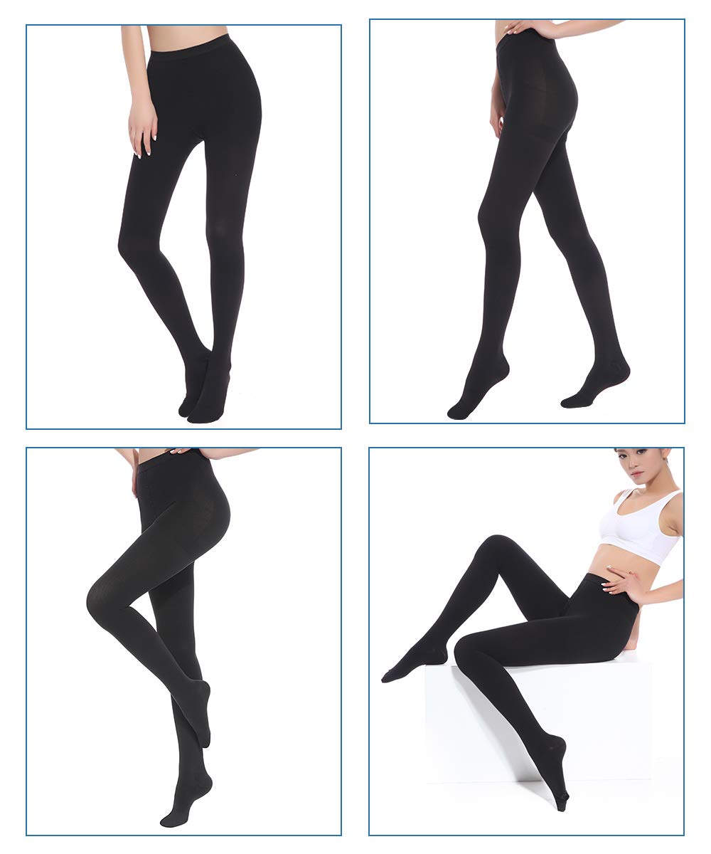 Compression Stockings 20-30mmHg for Women & Men - Varicose Veins & Swelling Relief, Black XXL - Perfect for Travel & Work