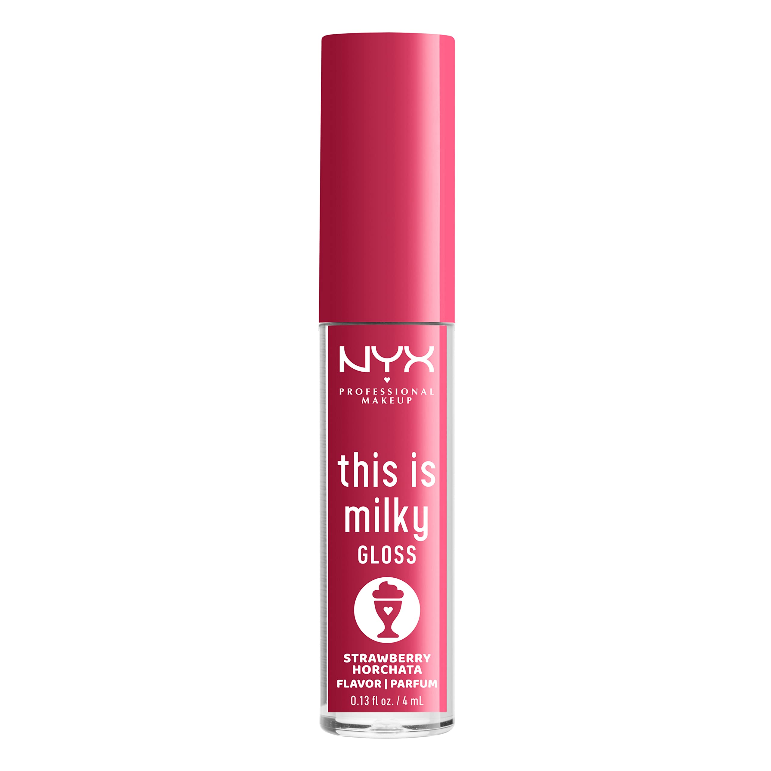 NYX Professional Makeup This Is Milky Gloss - 12 Hour Hydrating Vegan Lip Gloss in Strawberry Horchata (Mauve Pink) - Perfect for Everyday Wear & Night Out Makeup