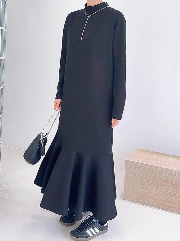 Lovevop Women's Casual Long Sleeve Sweatshirt Fishtail Maxi Dress - Cozy Loungewear for Fall & Winter, Perfect for Home, Office and Date Nights