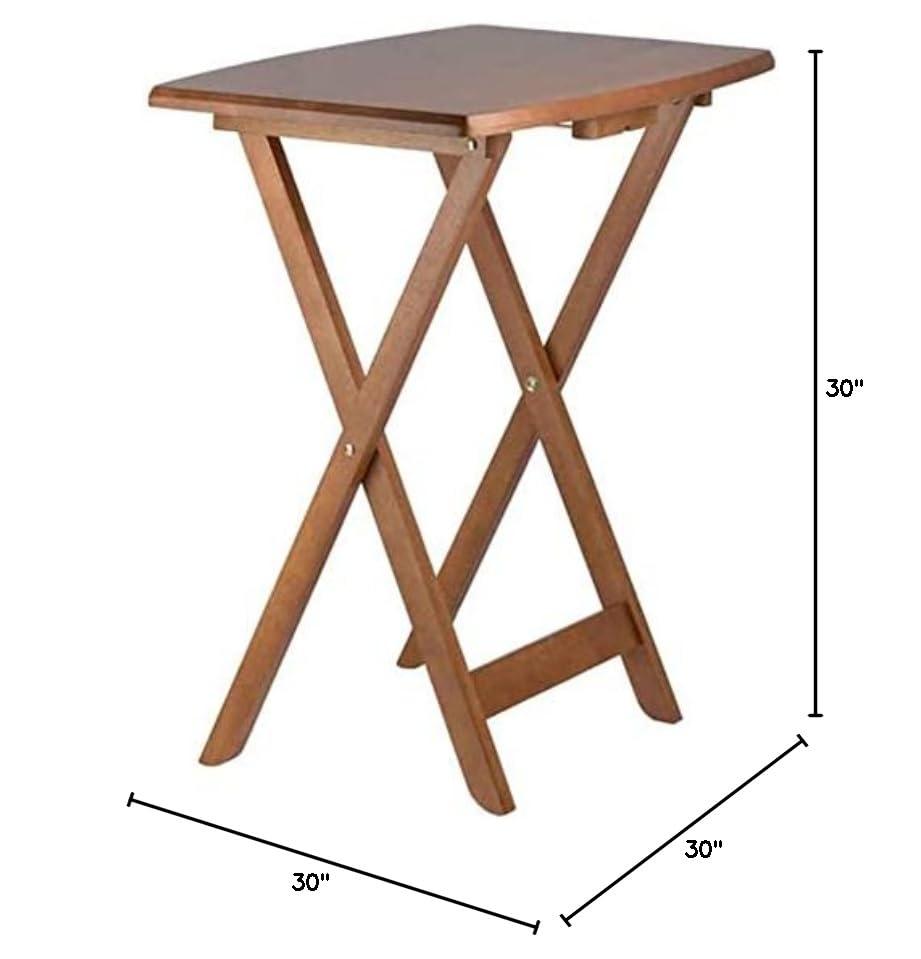 Portable Foldable Wooden Snack Table - Lightweight Teak Finish Multipurpose Tray for Laptop, Dining, and Work | Space-Saving Design for Home Office, Bedroom, Living Room & Outdoor Use | Perfect as Laptop Stand, Side Table, or Breakfast Tray in Small Spaces