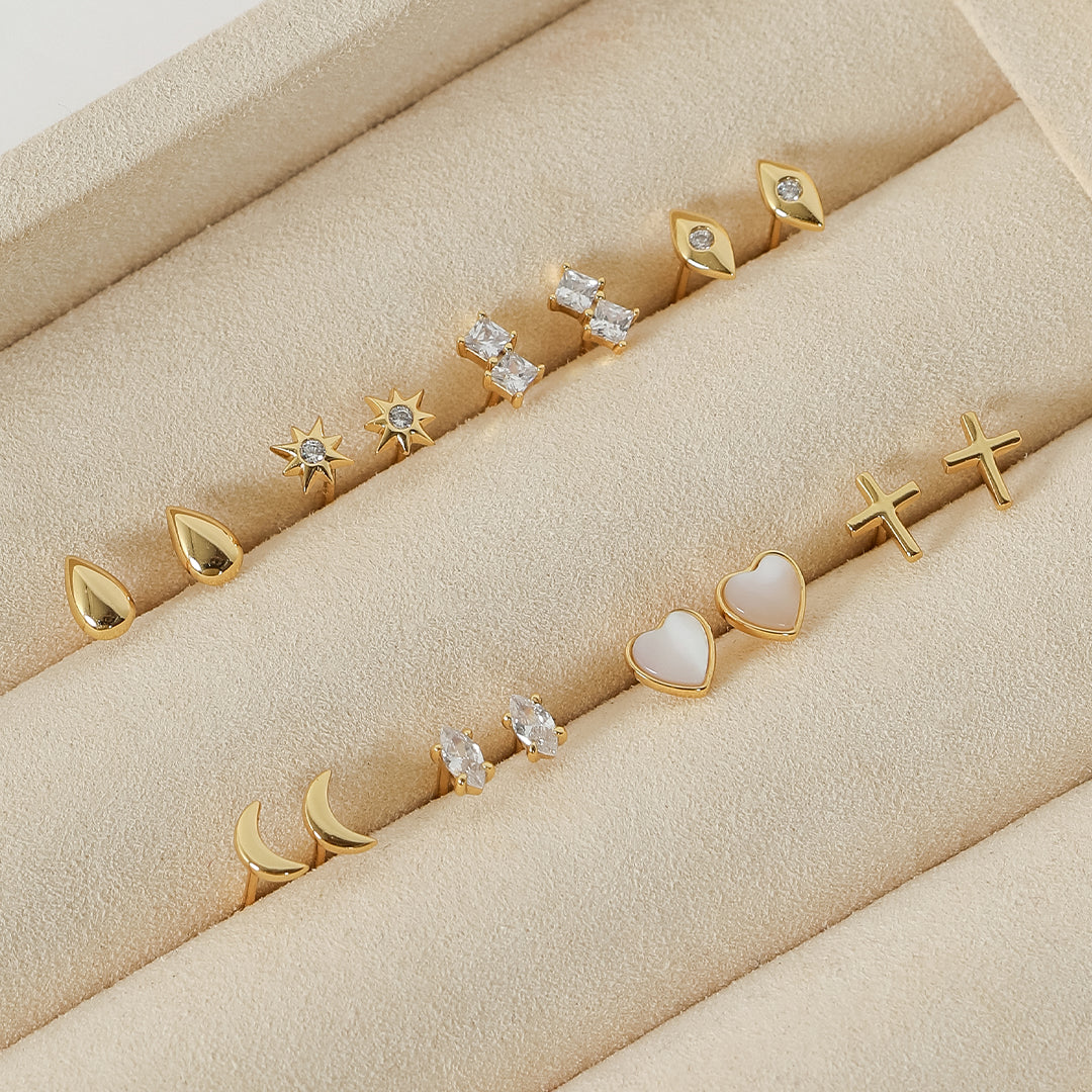 Patience Moon Stud Earrings - Dainty Gold Moon Earrings for Women - Perfect for Everyday Wear & Gift Giving