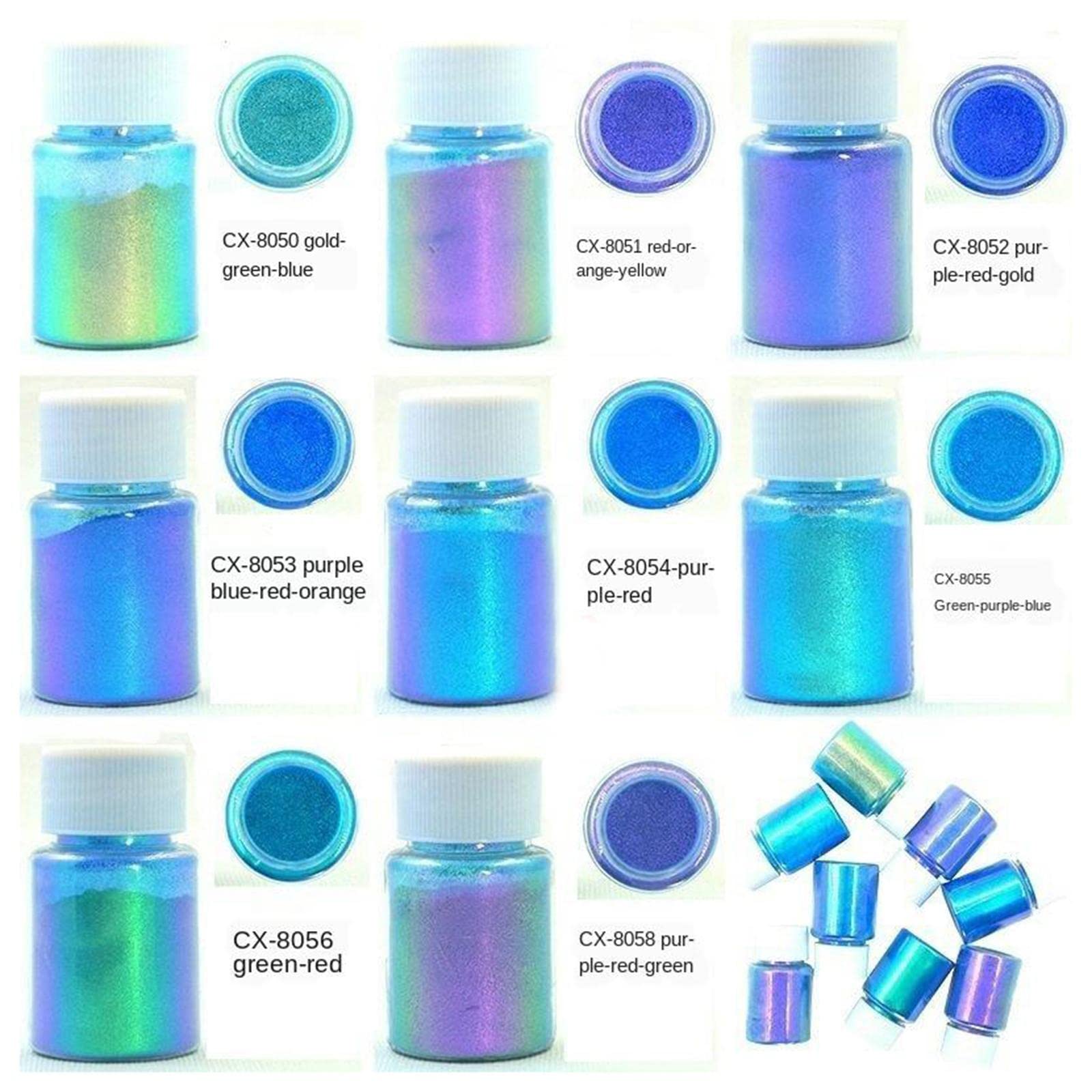 Ubersweet® Mica Powder - Vibrant Green Purple Blue Pigment for DIY Makeup, Soap Making, Bath Bombs, Nail Art & Candle Crafting - Perfect for Cosmetics, Handmade Soaps & Creative Projects