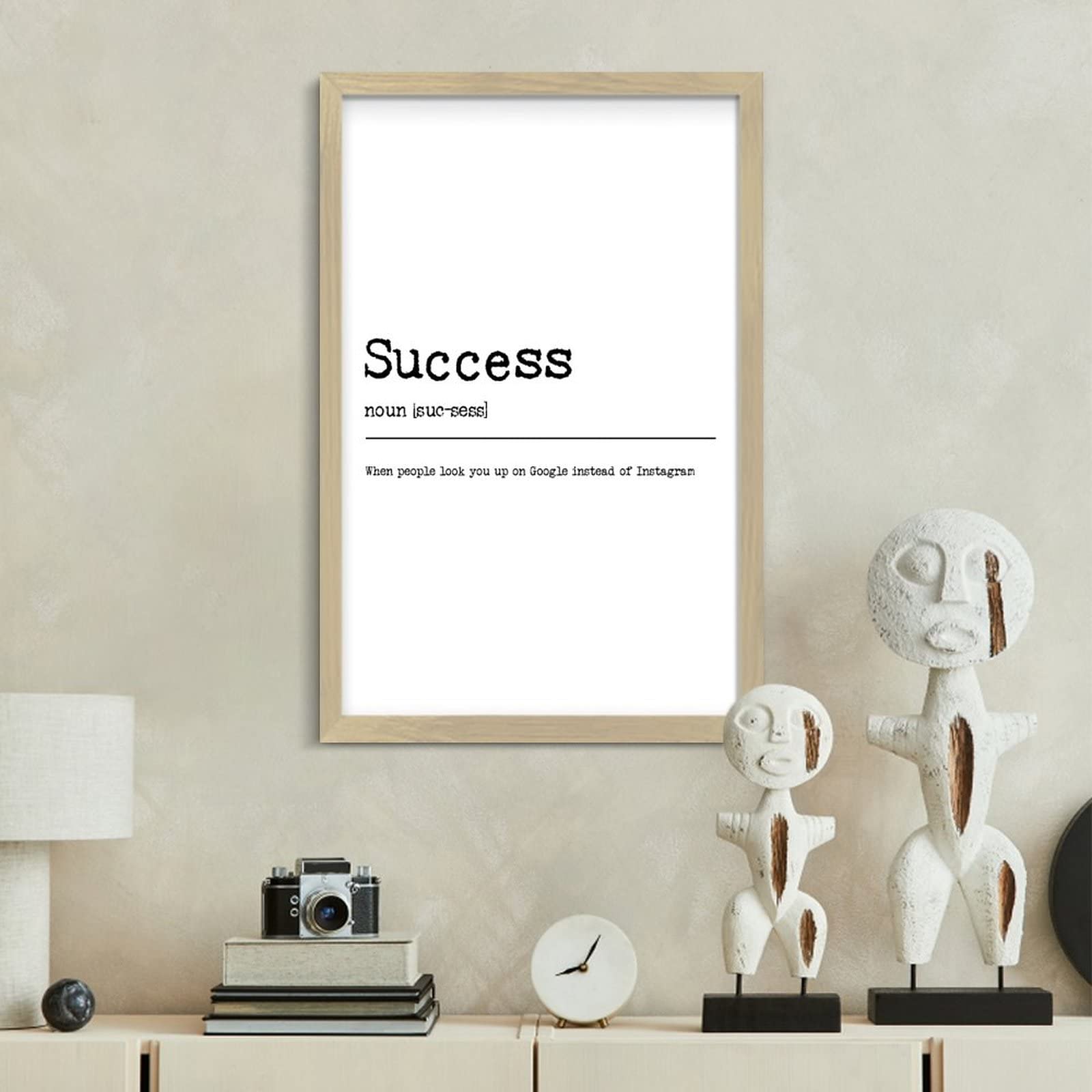 Dictionary Definition of Success Noun - Rustic Wooden Wall Hanging Plaque Sign, 12x8 Inch Framed Wall Art Decor for Bedroom, Living Room, Office - Inspirational Housewarming Gift for Home & Office Decor