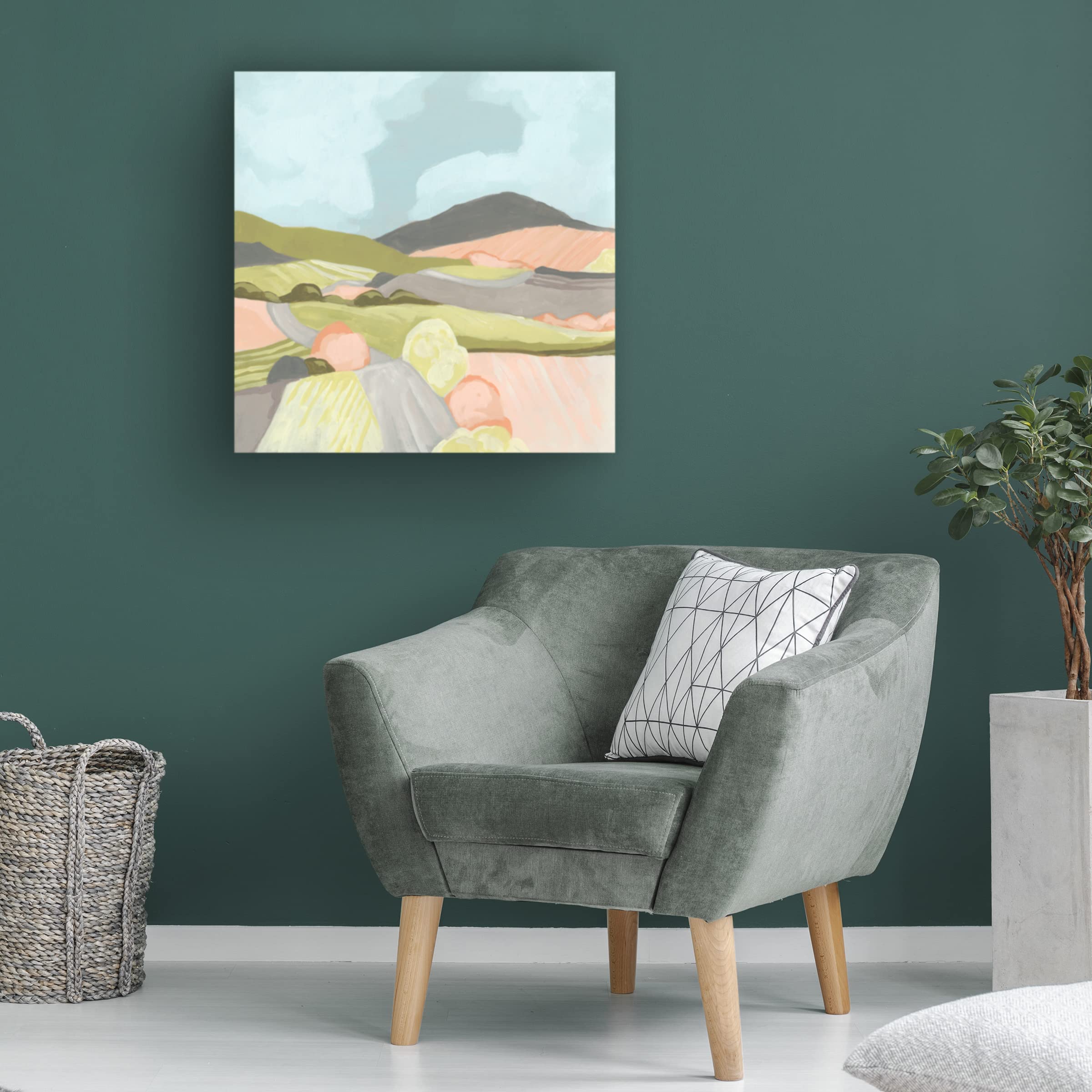 Trademark Fine Art 'Winding Road I' Canvas Wall Art Print by June Erica Vess - Stunning Landscape Painting for Living Room, Bedroom & Office Decor