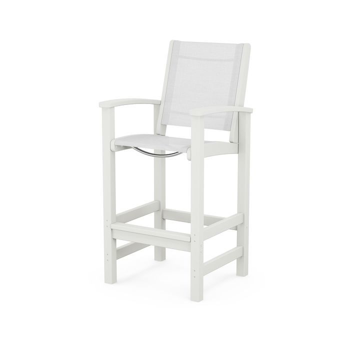 POLYWOOD Coastal Bar Chair - Outdoor & Indoor Bar Stool, Weather-Resistant, Durable, Comfortable - Perfect for Patio, Deck, Kitchen, and Poolside Use