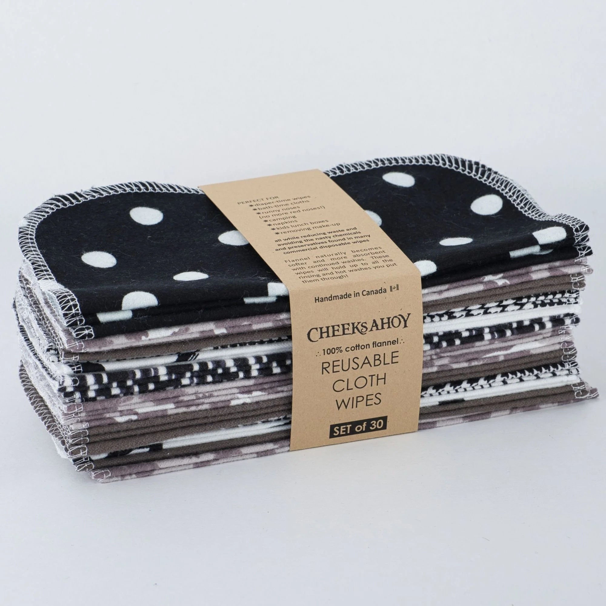 Eco-Friendly Reusable Cloth Wipes & Napkins - Soft Washable Cheek Wipes for Babies, Makeup Removal & Household Cleaning - Sustainable Alternative to Paper Towels