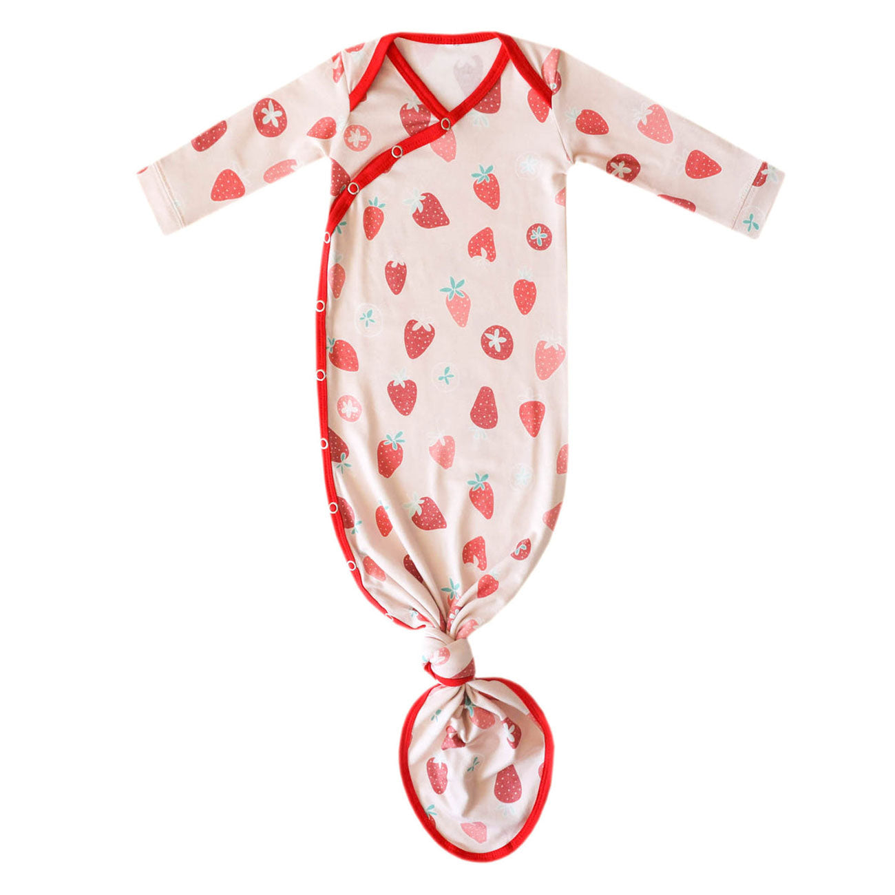 Soft Newborn Knotted Gown - Organic Cotton Baby Sleepwear for Boys & Girls - Perfect for Hospital, Photo Shoots & First Outfits