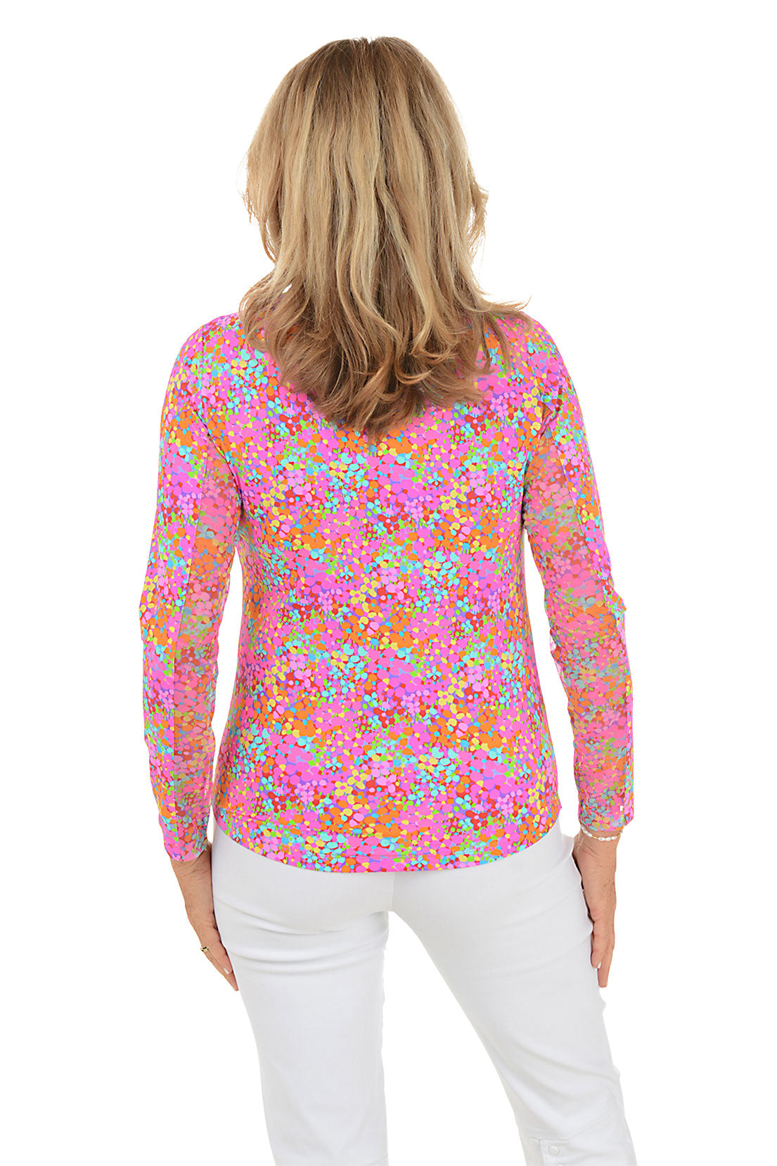 Hot Pink Allana Speckled UPF50+ Sun Shirt - Women's Lightweight UV Protection Beach Cover Up for Swimming, Hiking & Outdoor Activities