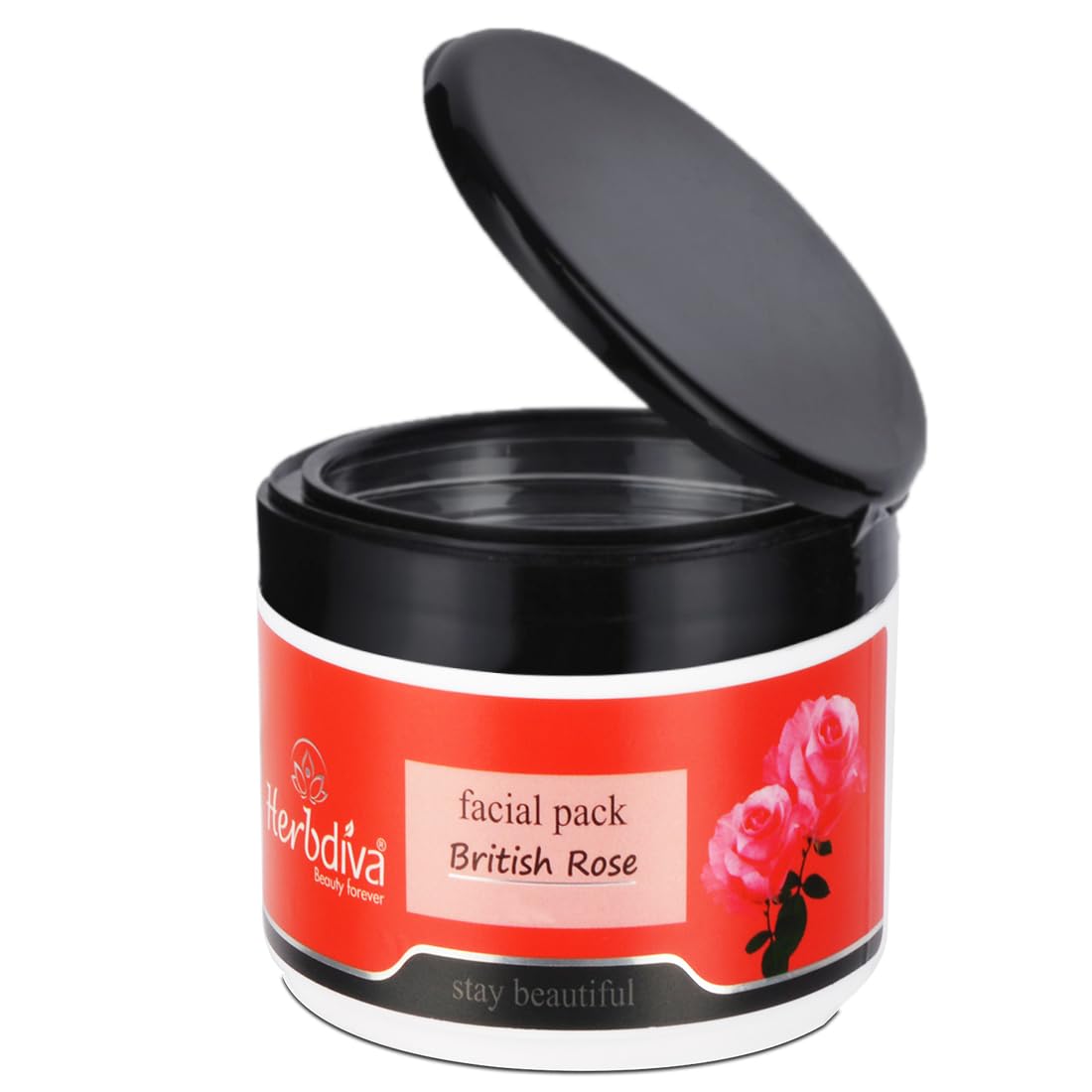 Herbdiva British Rose Face Mask 250g - Hydrating & Soothing Rose Extract for All Skin Types | Reduces Redness & Irritation | Perfect for Dry Skin Care & Post-Sun Recovery