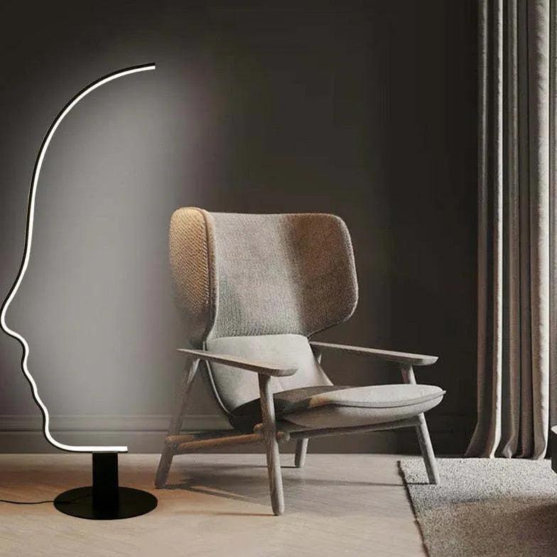 Modern Artistic Side Face Outline Table Lamp - Elegant Home & Office Decor for Living Room, Bedroom, or Study