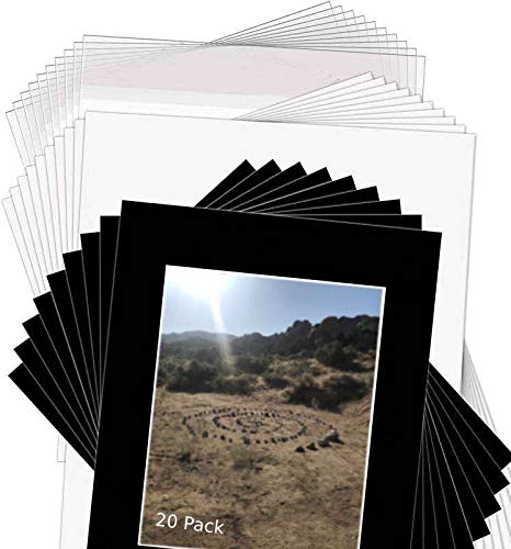 A PLUS Max 20x24 Inches Black Mat Board with Backing Board & Clear Bag - 20 Pack for Picture Framing, Art Display, and Photo Preservation