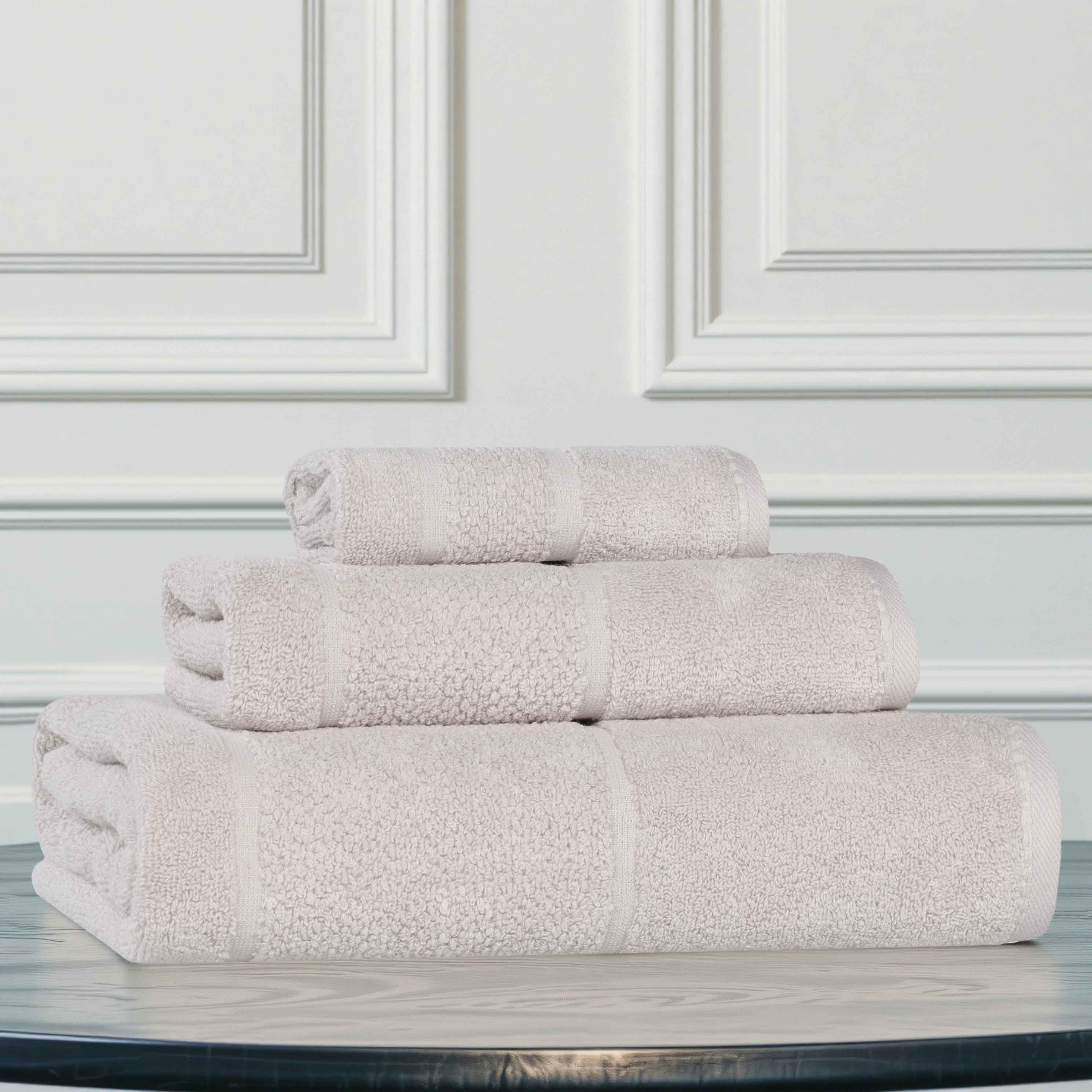 Premium 3-Piece Cotton Towel Set with Broad Border - Soft, Absorbent & Stylish for Bath, Spa & Home Decor - Mile Smart Twist Collection