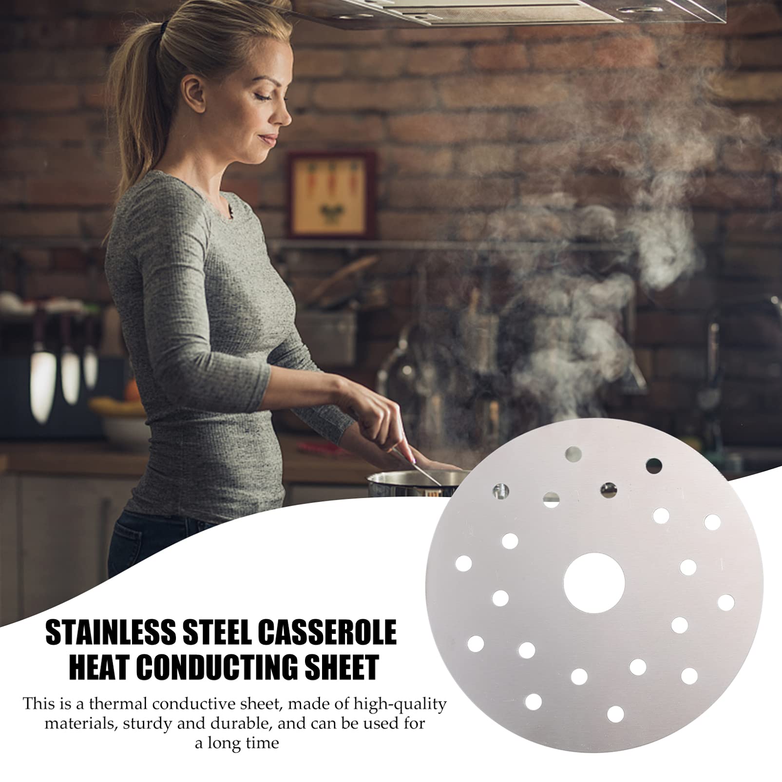 1pc Premium Heat Conduction Fin for Casserole - Stainless Steel Kitchen Gadget & Cookware Accessory | Improves Heat Distribution for Baking, Roasting & Slow Cooking