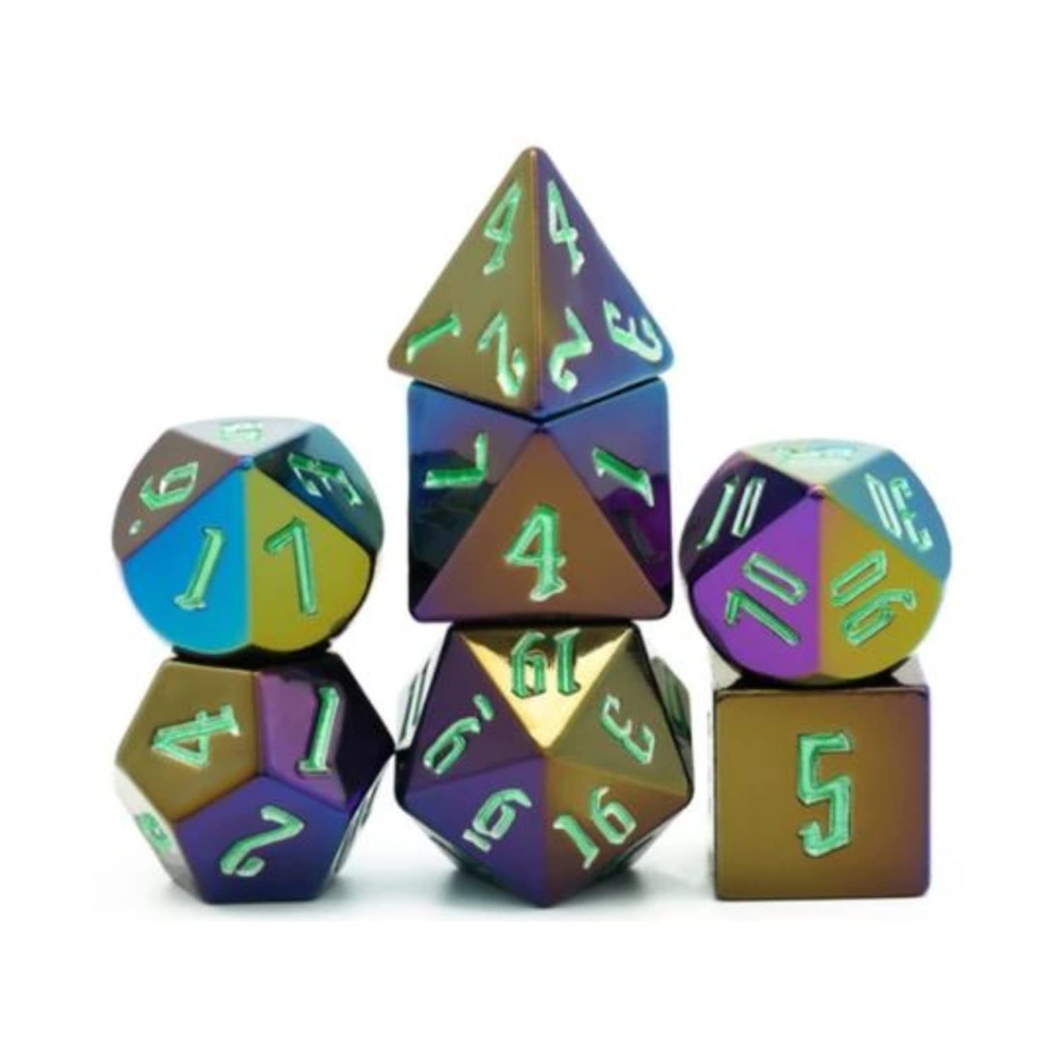 Foam Brain Games Jumbo Metallic RPG Dice Set FBG1052 - Premium Oversized Polyhedral Dice for D&D, Pathfinder & Tabletop Roleplaying Games - Perfect for Game Nights, Gifts & Collectors