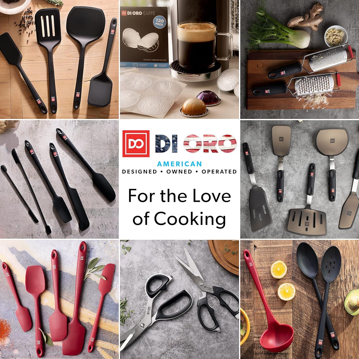 DI ORO Premium Silicone Spatula Set - 5-Piece Heat-Resistant Kitchen Utensils (600°F) for Baking, Cooking & Mixing - BPA-Free Rubber Scrapers for Nonstick Cookware - Dishwasher Safe (Red) - Perfect for Home Bakers & Professional Chefs