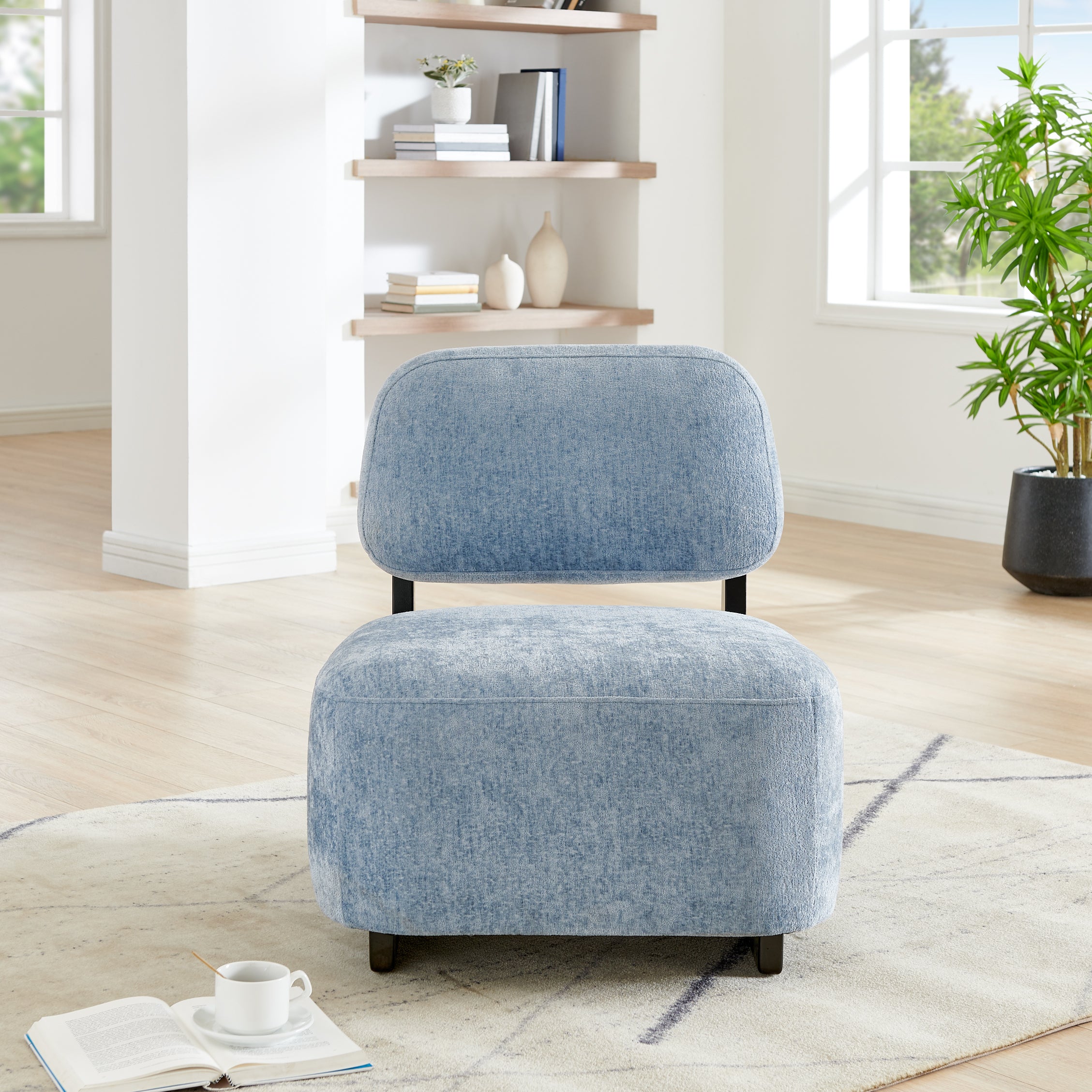 Solara Modern Accent Chair with Solid Wood Frame - Roundhill Furniture - Stylish Living Room Seating for Home & Office Decor
