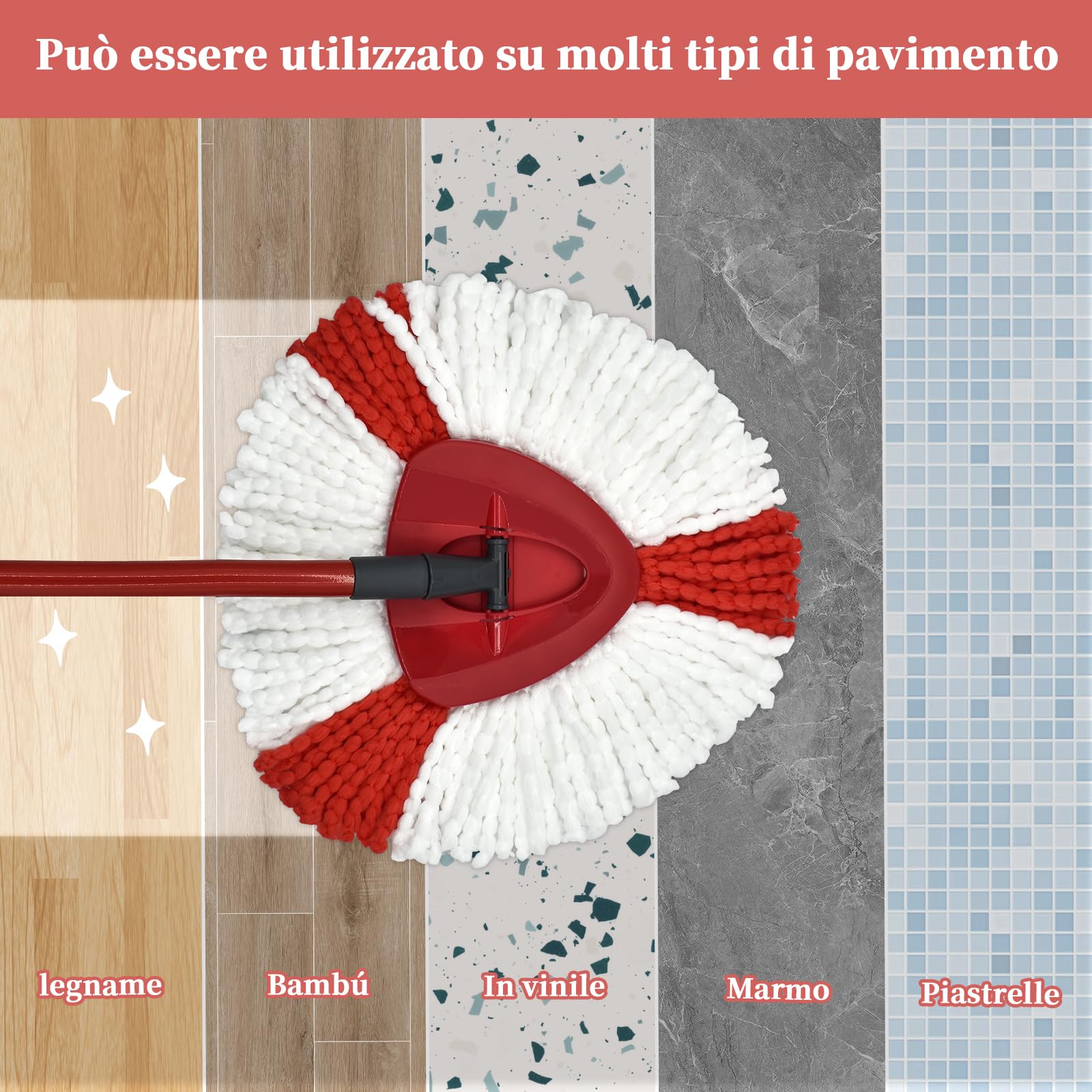 Vileda 2-in-1 Turbo EasyWring & Clean Spin Mop Replacement Microfiber Pads - Compatible Floor Mop Heads - Super Absorbent & Reusable Cleaning Cloths for Hardwood, Tile & Laminate Floors - Perfect for Kitchen, Bathroom & Home Cleaning
