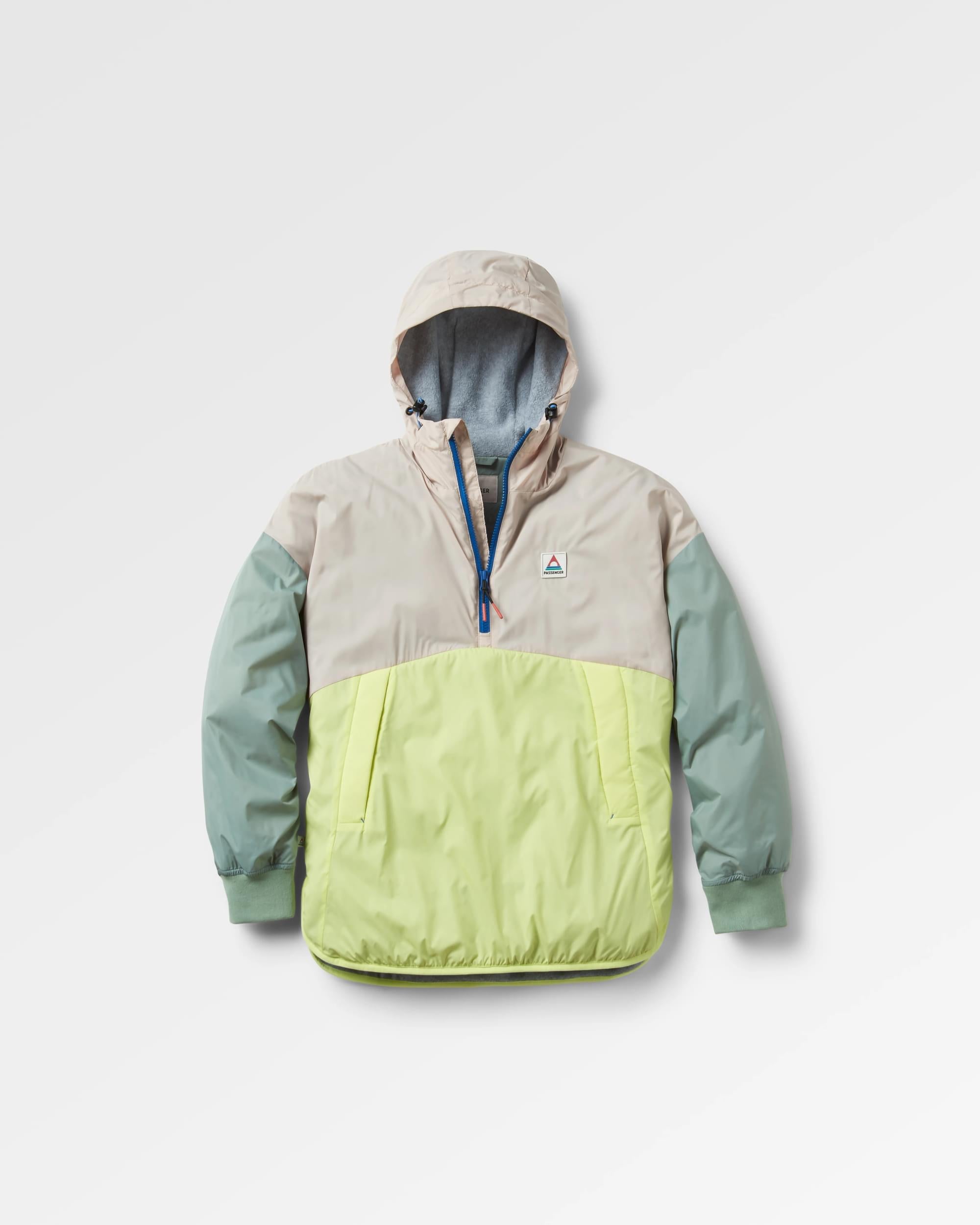 Moonlight Recycled Insulated Pullover Hoodie - Eco-Friendly Warm Fleece Jacket for Men & Women | Perfect for Hiking, Camping & Outdoor Activities in Lime Juice Color