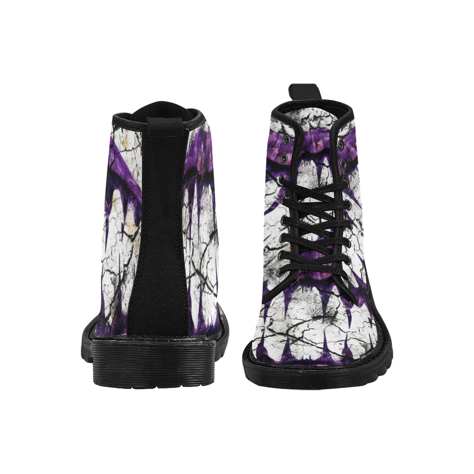 Trendy Purple Lace-Up Canvas Boots for Women - Comfortable Casual & Streetwear Fashion Shoes for Daily Wear, Outfits, and Outdoor Activities