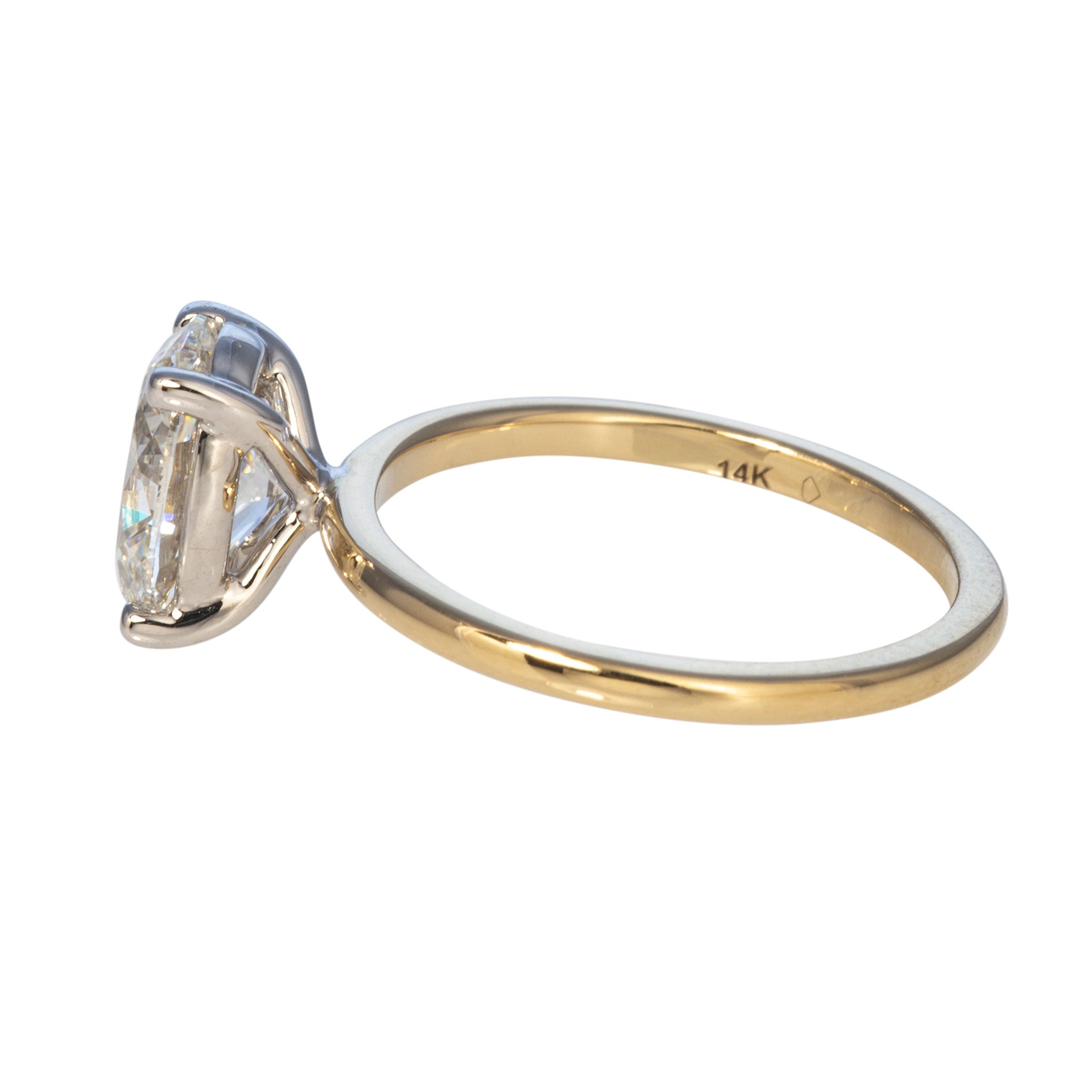 2ct Oval Cut Diamond Solitaire Engagement Ring - H Color SI1 Clarity - 14K Two Tone Gold for Wedding & Proposal - Perfect for Bridal Jewelry & Anniversary Gifts