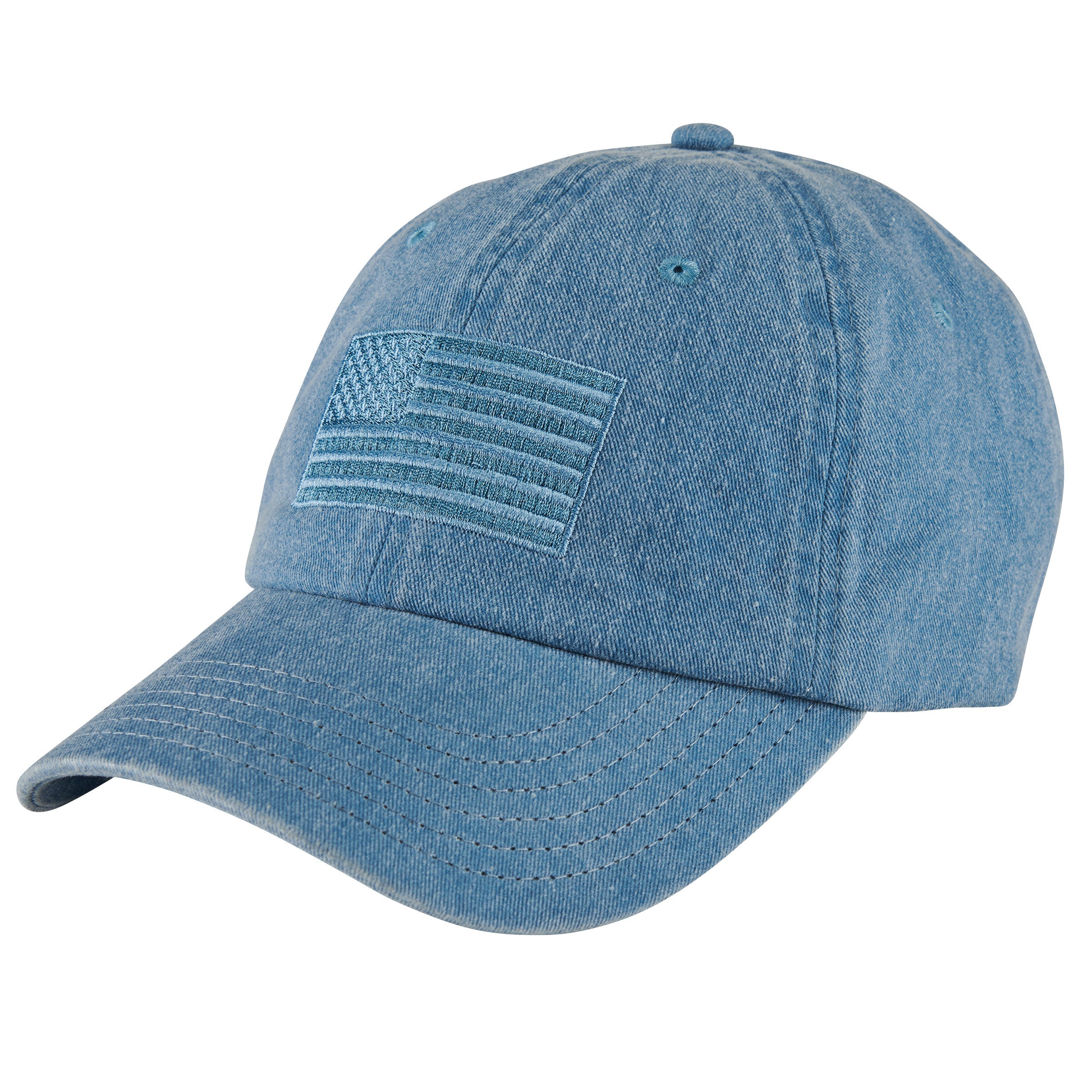 American Flag Washed Denim Cap - Vintage Patriotic Baseball Hat for Men & Women - Perfect for 4th of July, Memorial Day, and Outdoor Activities