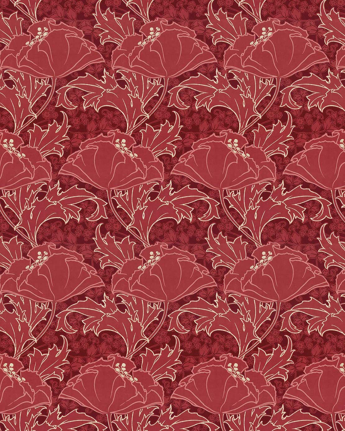 Lim & Handtryck Wallpaper Berlin Red/Gold - Premium Scandinavian Design for Living Room, Bedroom, and Home Decor