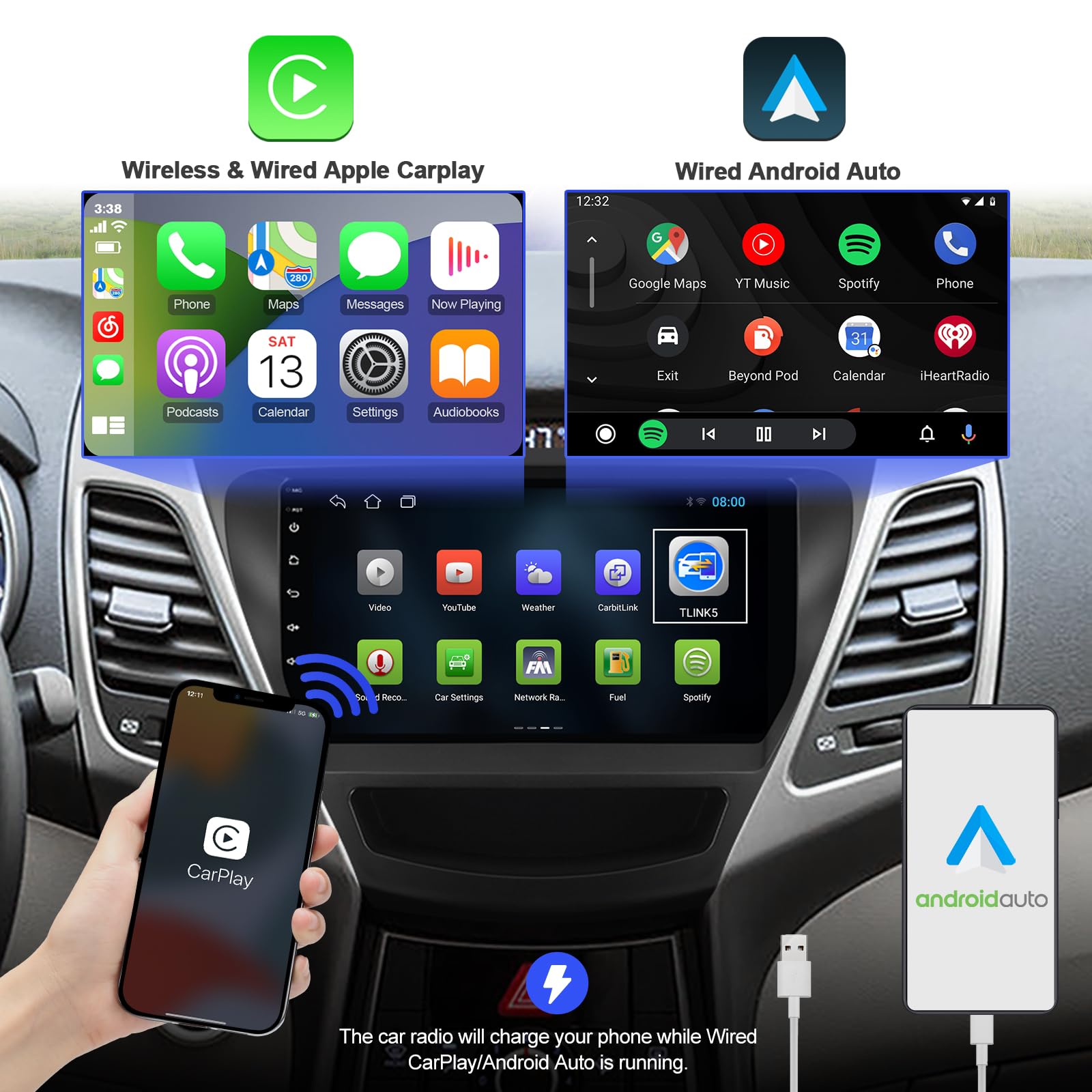 2+32GB Android 10 Double Din Car Stereo for Hyundai Elantra 2014-2016 | 9