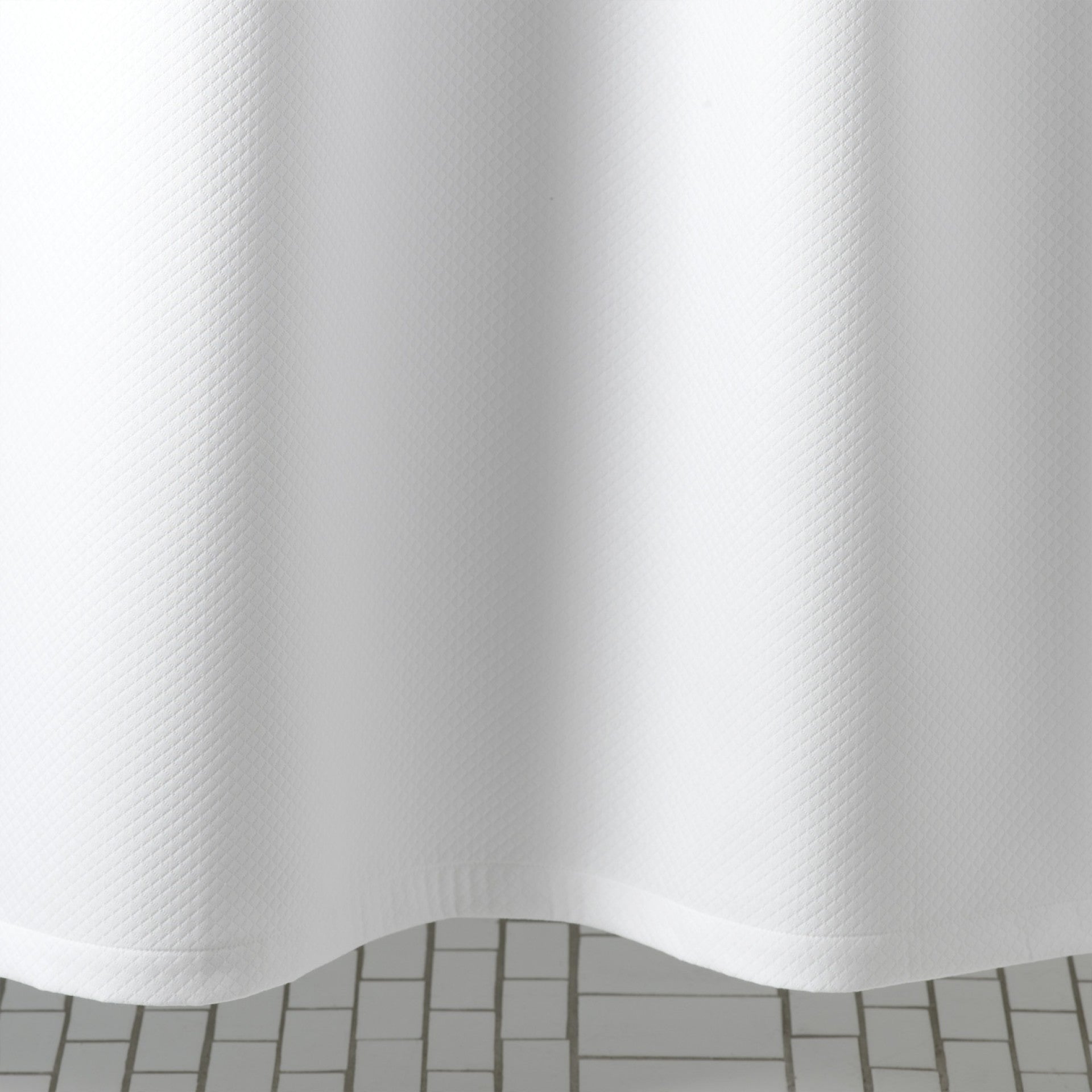 Luxury Diamond Pique Shower Curtain - Waterproof Bathroom Decor with Crystal Design - Perfect for Modern, Spa & Hotel Style Bathrooms