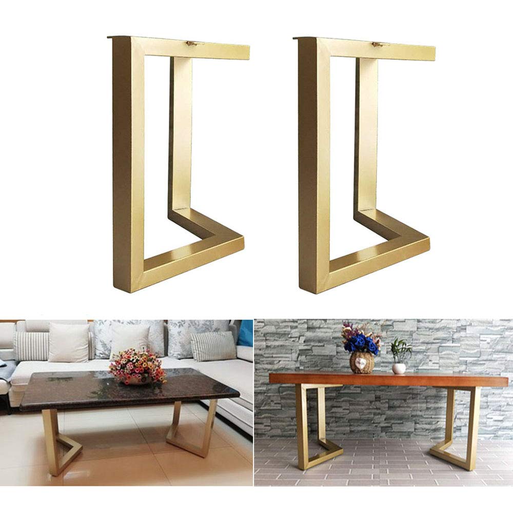 Industrial Coffee Table Legs - Gold & Black Metal Table Legs for Dining Table, Desk, Bench - Heavy Duty DIY Replacement Legs (20x18in, 20x28in) - Perfect for Home Office, Living Room, Restaurant Furniture Upgrade
