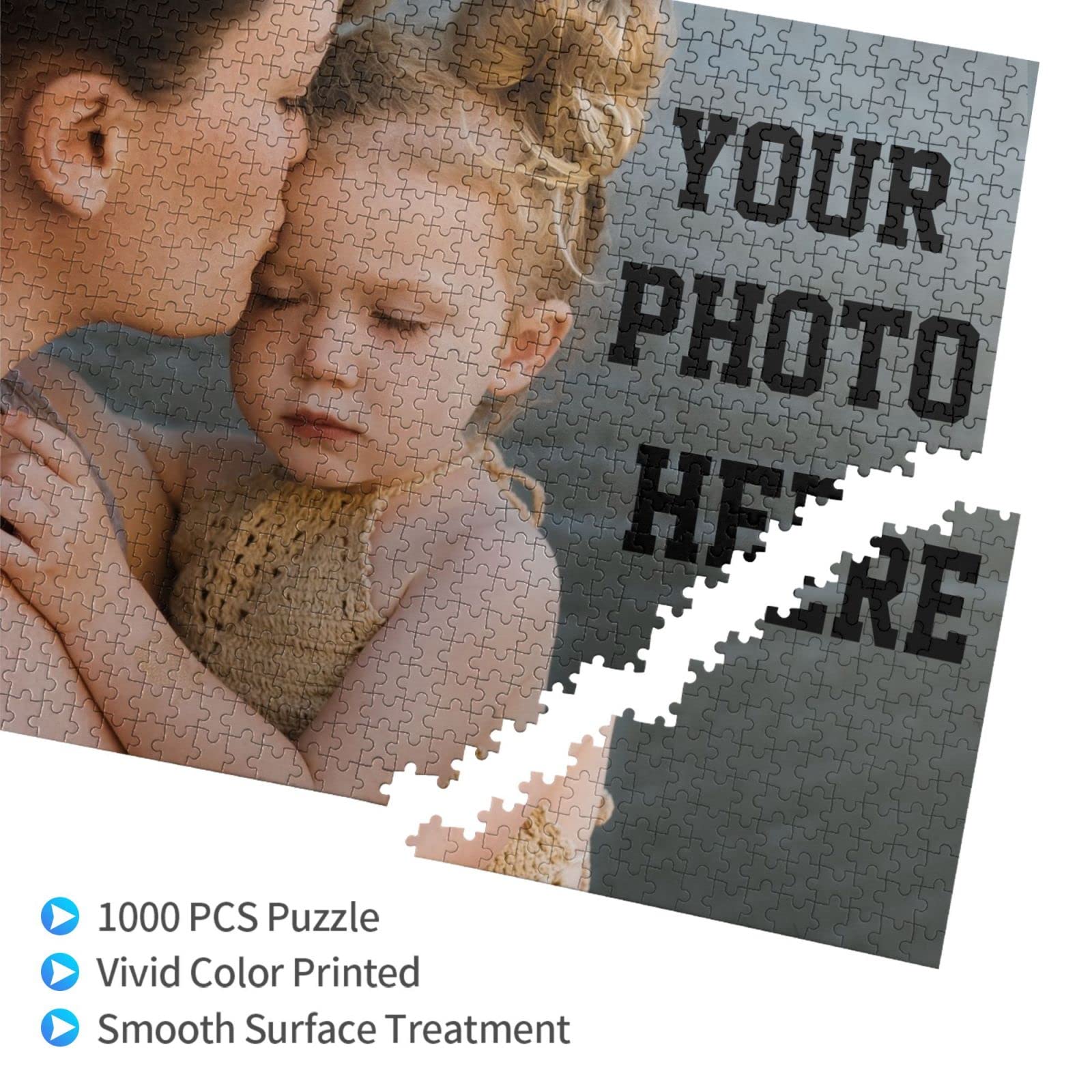 Custom Photo Puzzle 1000 Pieces - Personalized Jigsaw Puzzle with Your Image or Text - 300/500/1000 Piece Options - Unique Gift for Adults & Teens - Perfect for Birthdays, Anniversaries & Family Game Nights