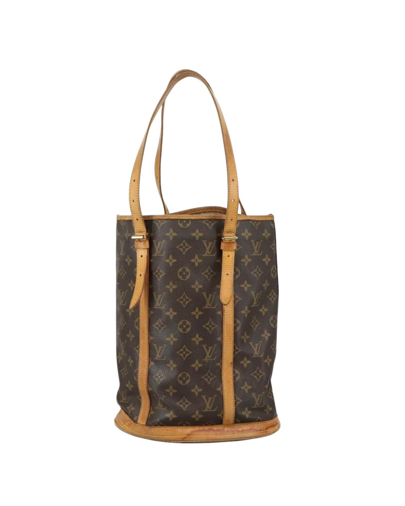 Monogram Canvas Bucket Shoulder Bag for Women - Stylish & Spacious Handbag for Everyday Use, Travel, and Shopping